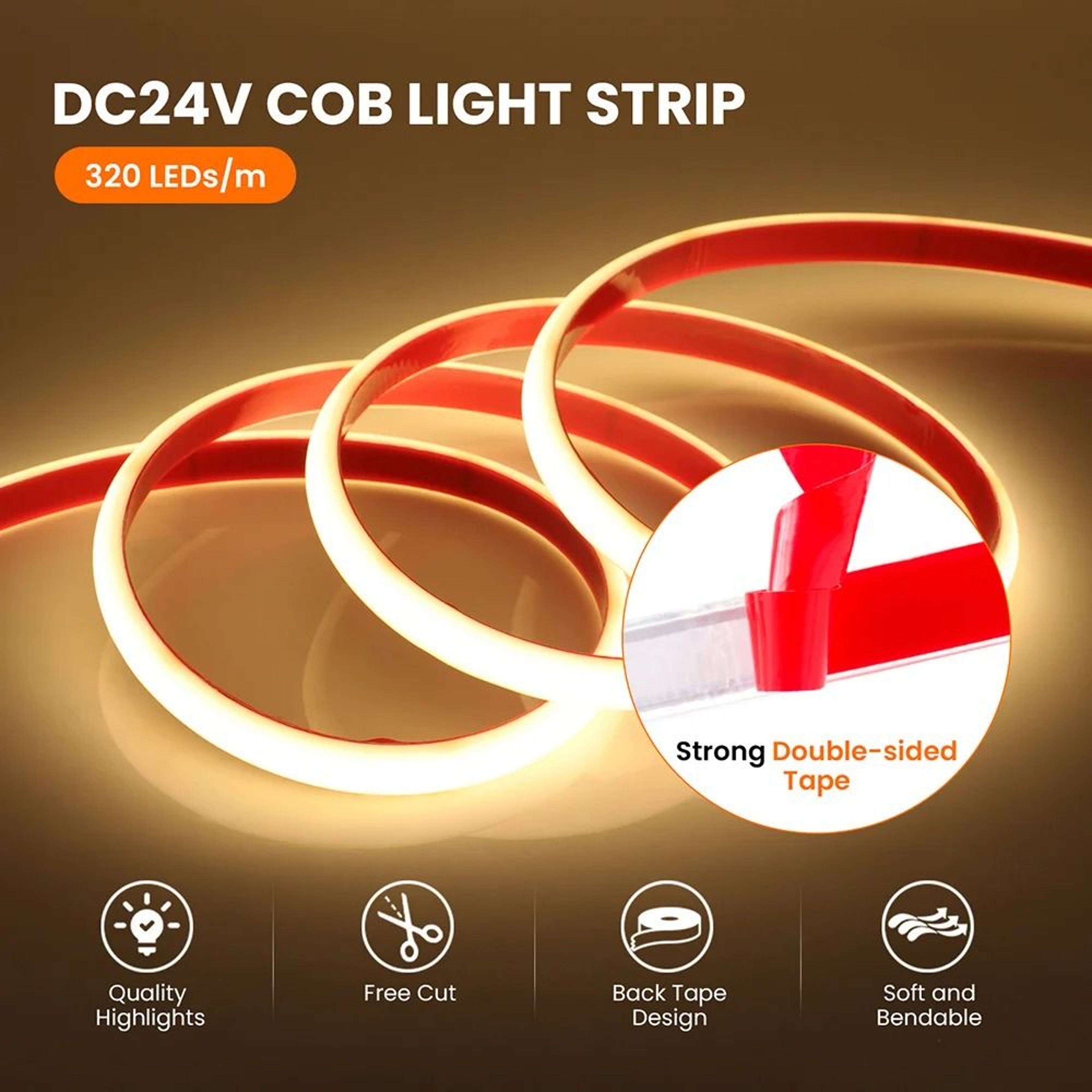IP68 Waterproof Flexible LED Neon Strip Light Tape 12V24V HighDensity Milky Tube 2