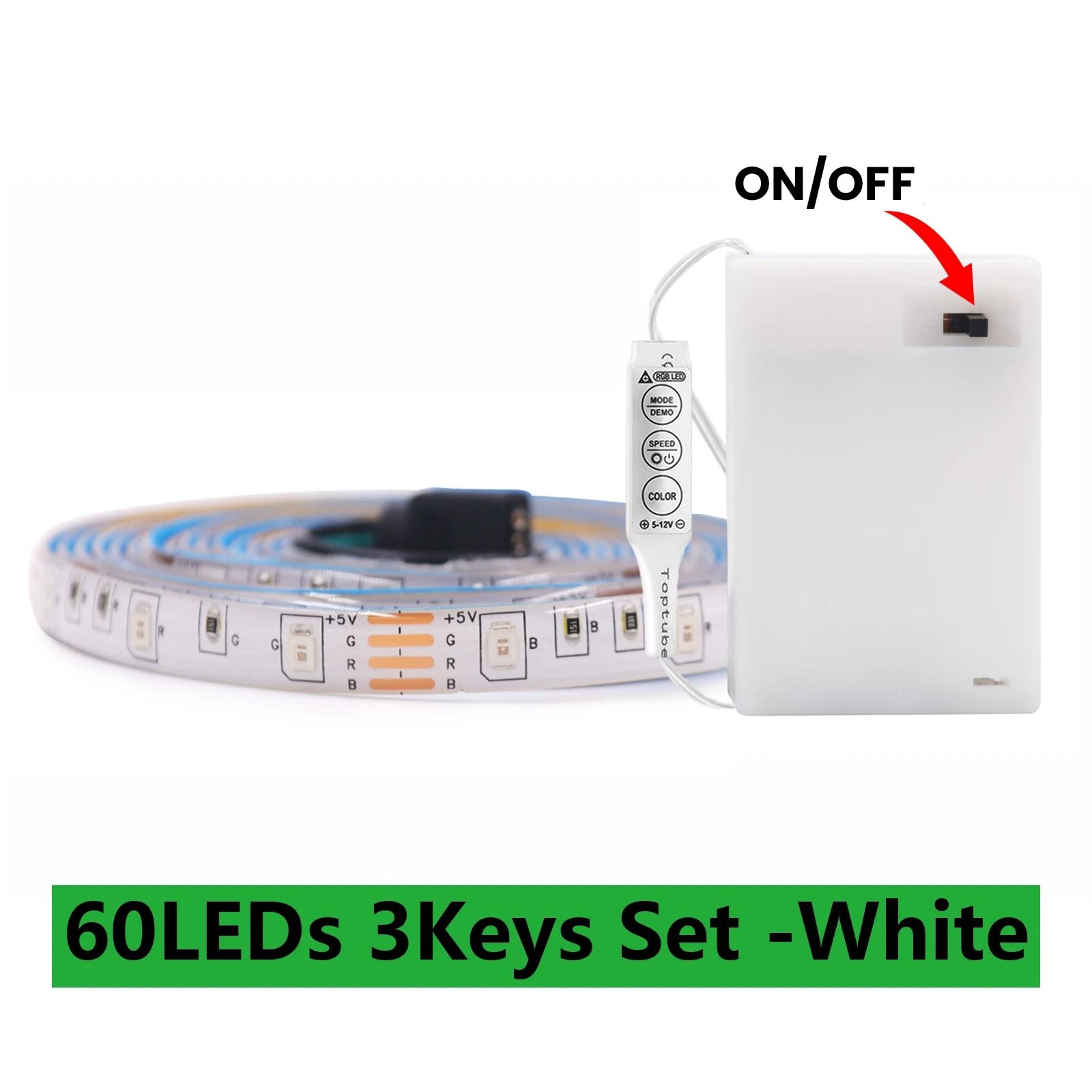 DC 5V 5050 RGB LED Light Strip With Remote Control  Battery Pack Waterproof 7
