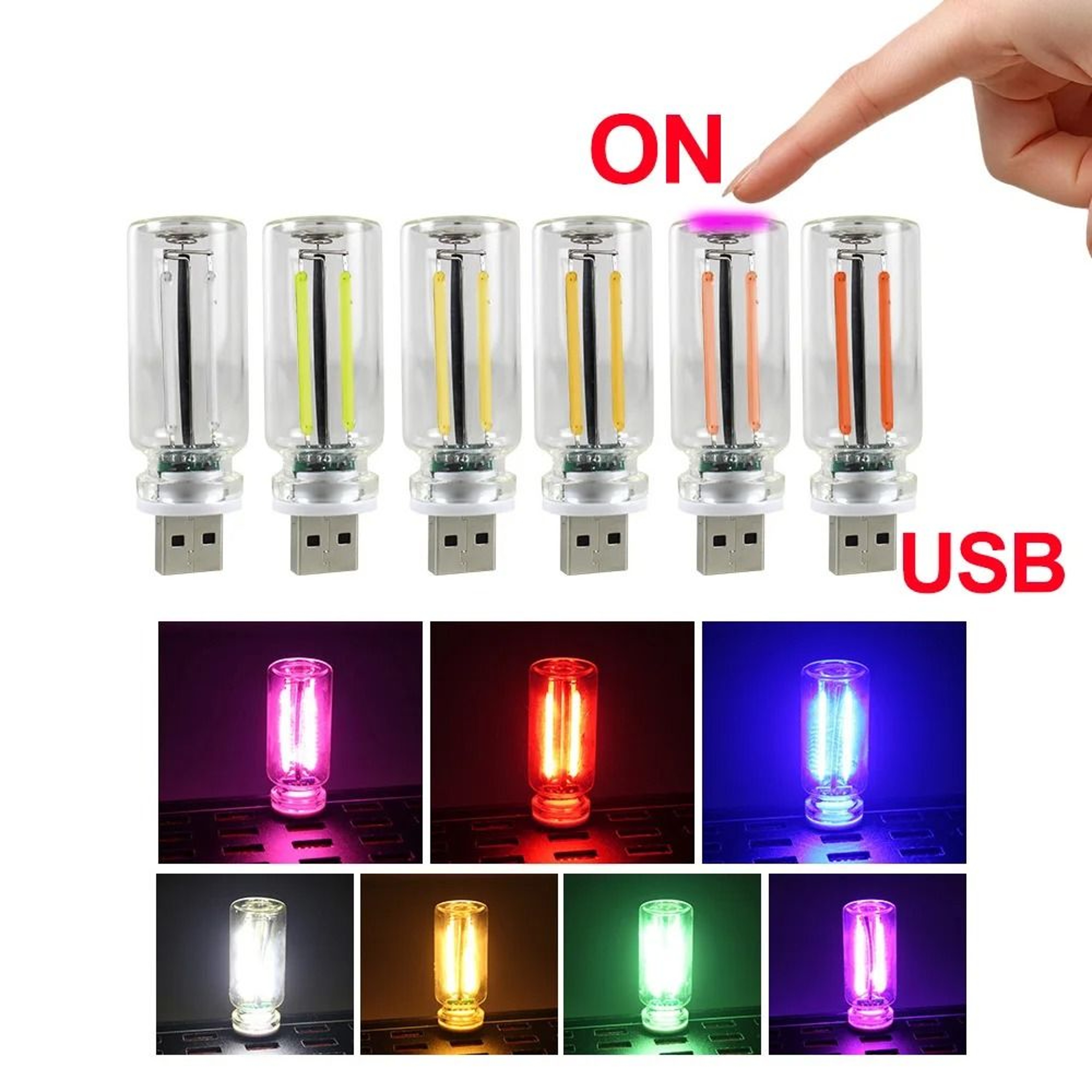 5V USB Vintage Edison LED Filament Bulb With Touch Dimmer Switch 3