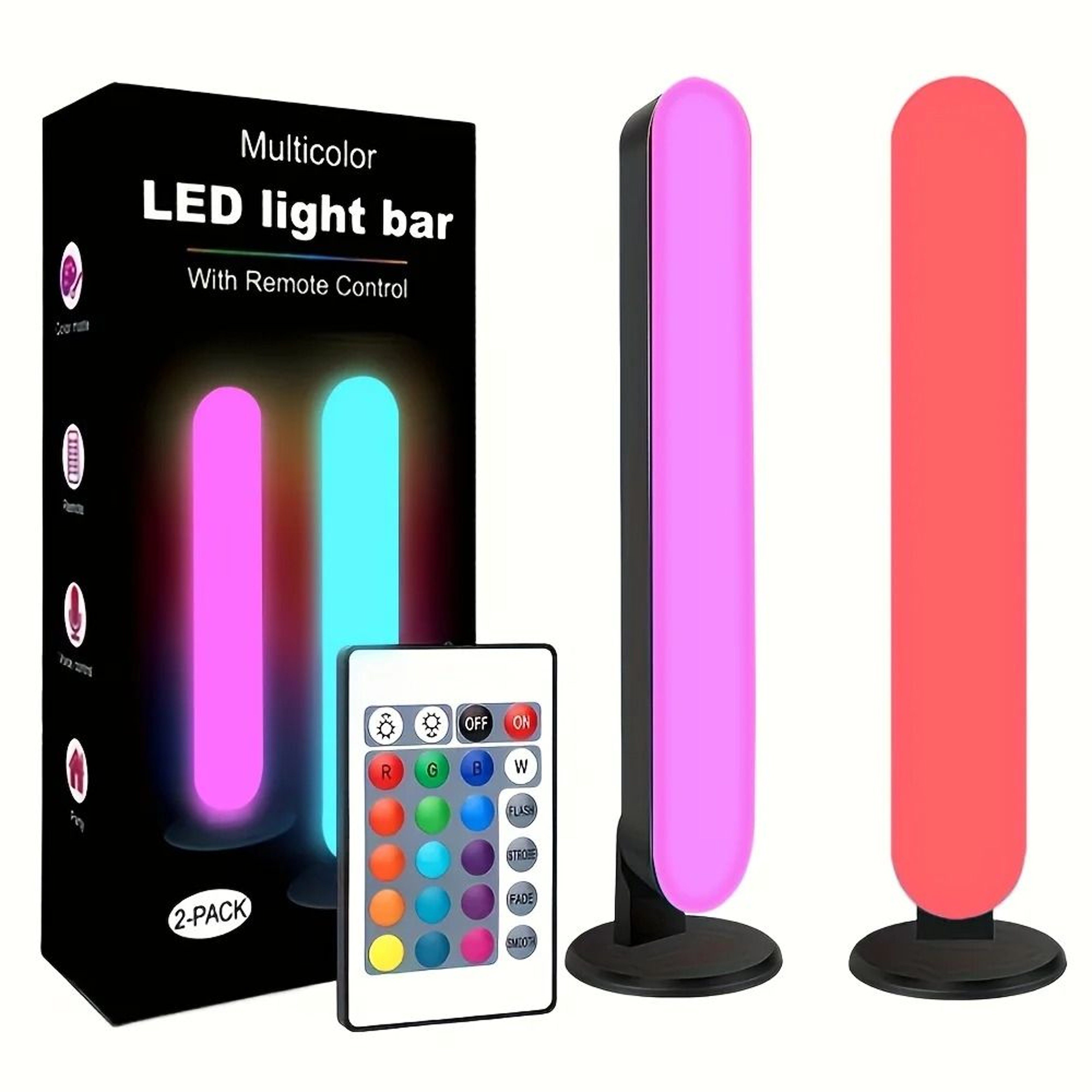 Smart Desktop RGB LED Light Bars With Remote Control  USB Power 1 Or 2 Pack 7