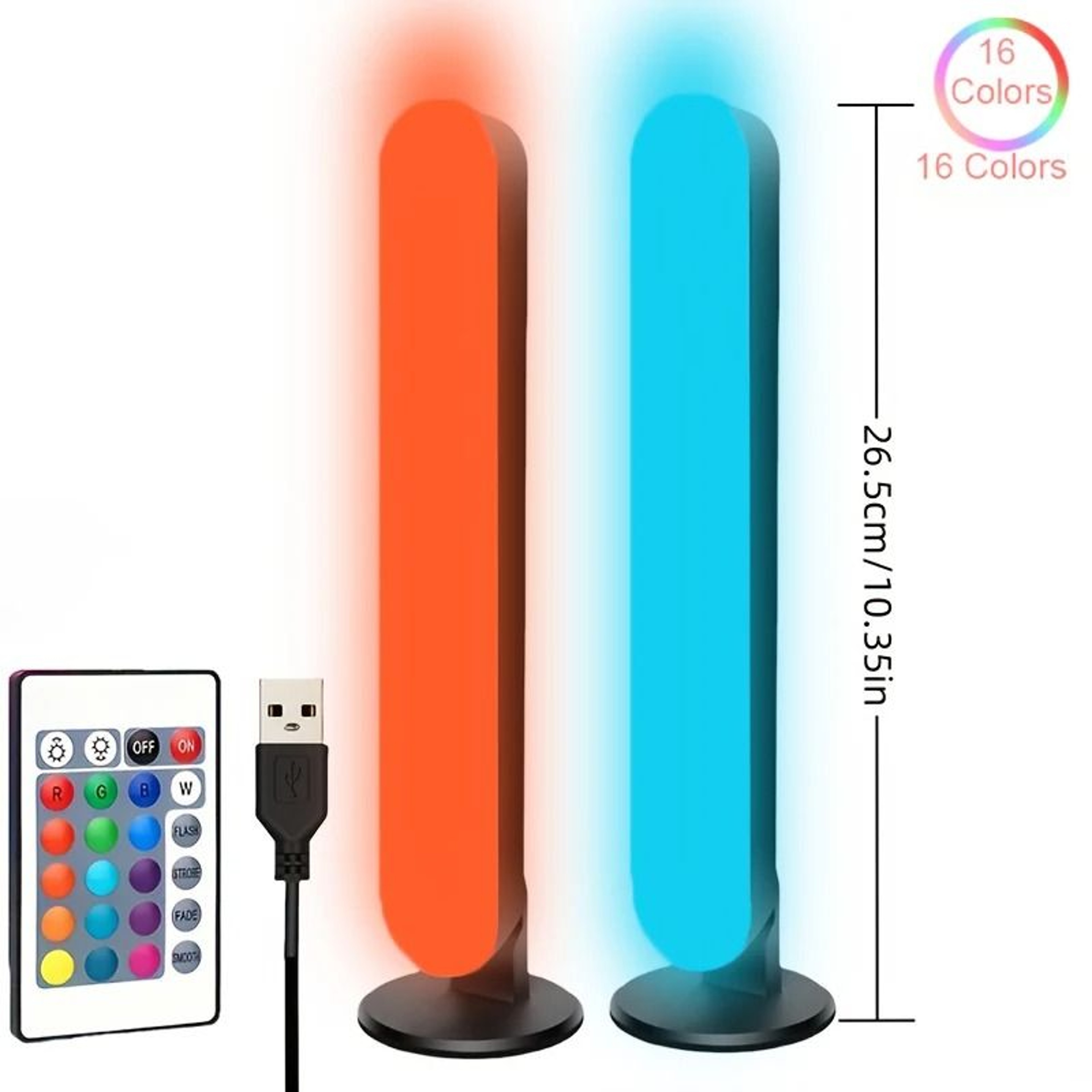 Smart Desktop RGB LED Light Bars With Remote Control  USB Power 1 Or 2 Pack 1