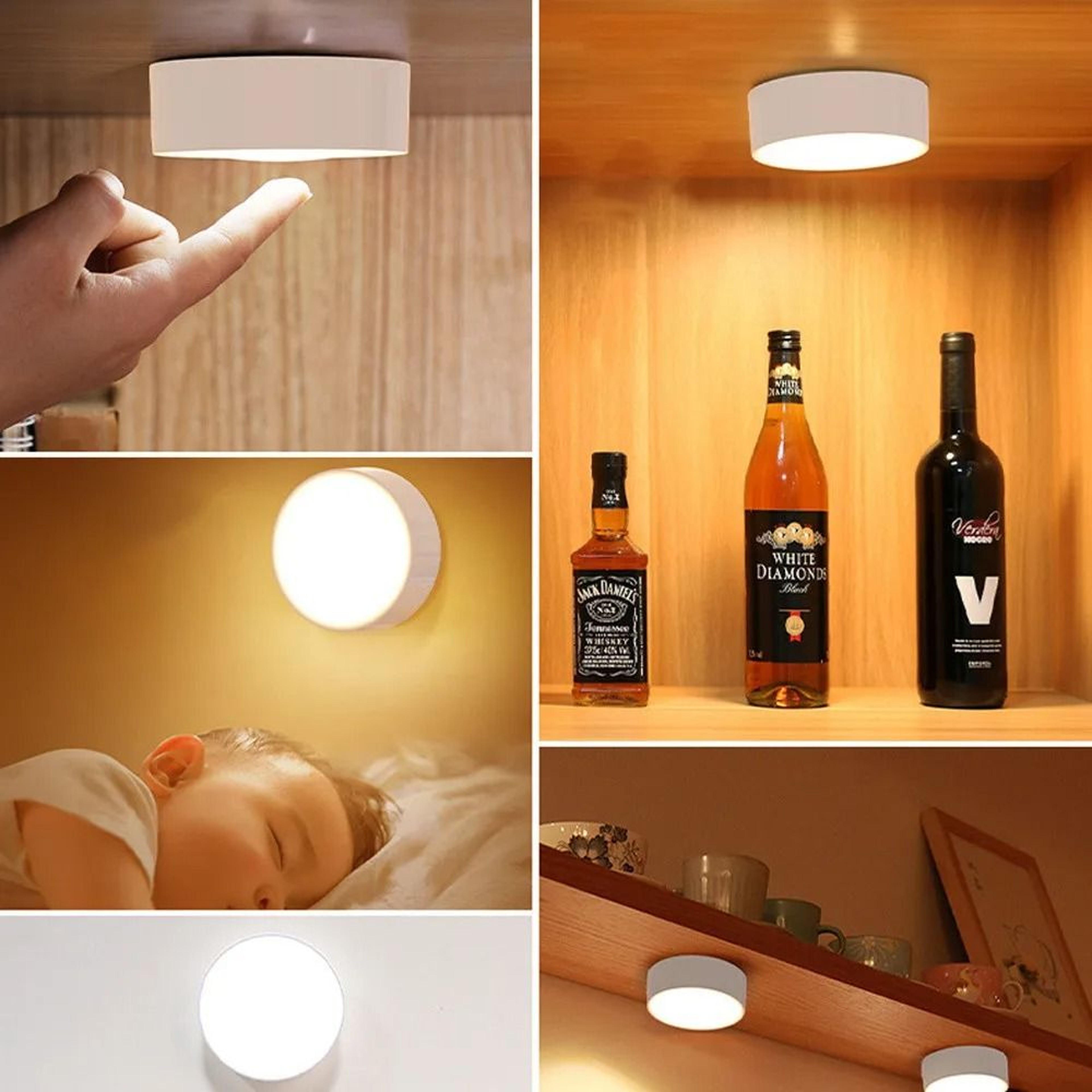 Wireless BatteryPowered LED Cabinet Night Light Kit With Smart Remote Control 5