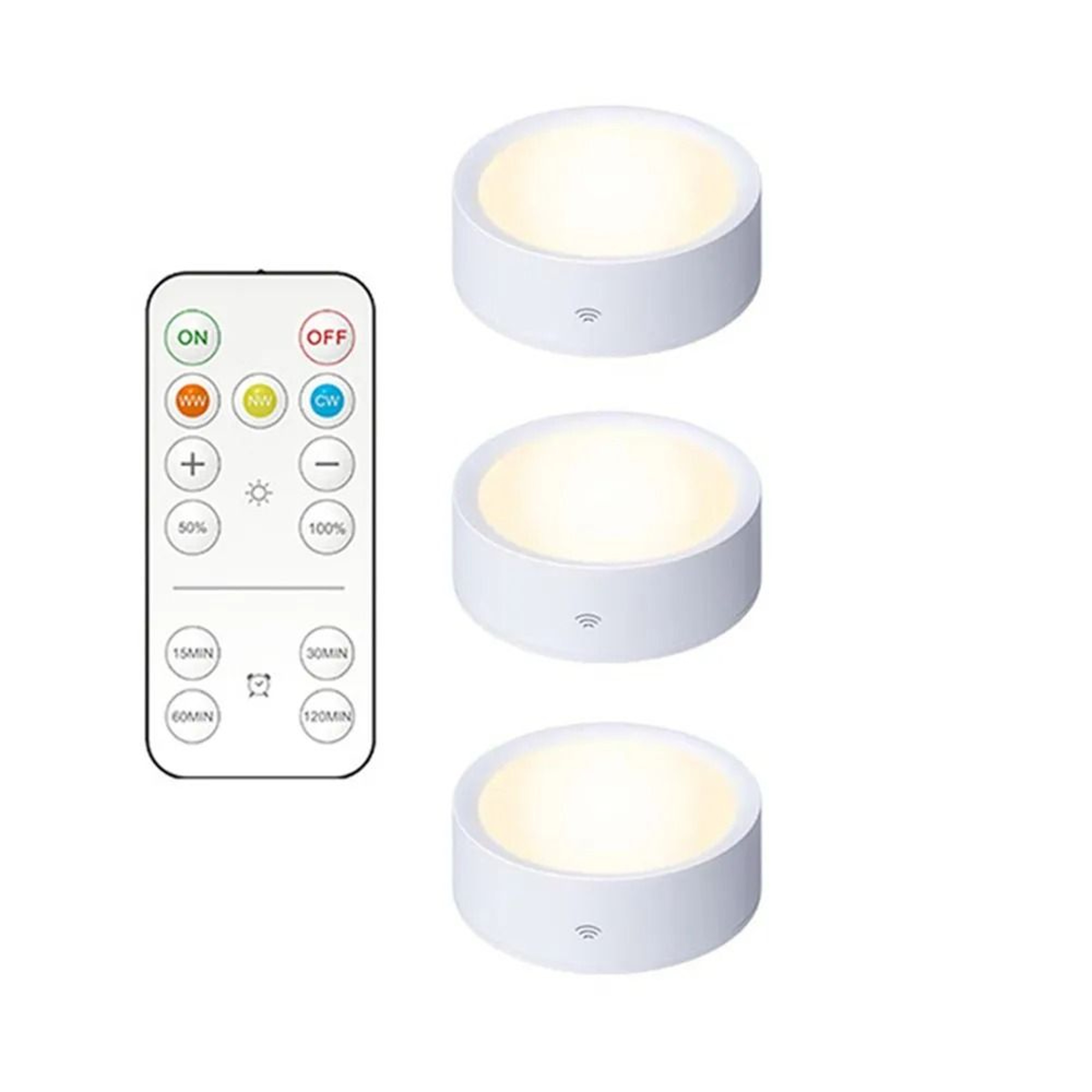 Wireless BatteryPowered LED Cabinet Night Light Kit With Smart Remote Control 8