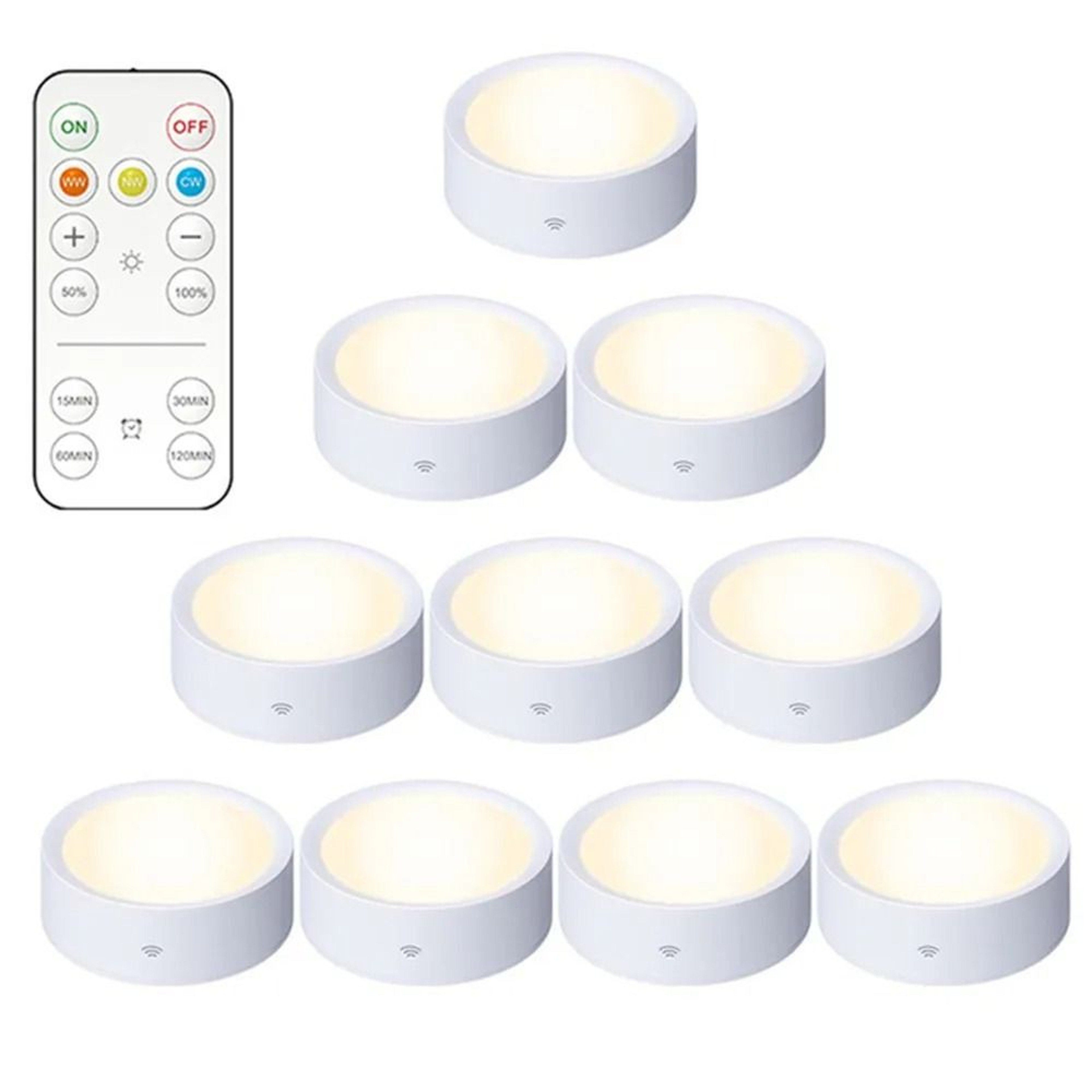 Wireless BatteryPowered LED Cabinet Night Light Kit With Smart Remote Control 15