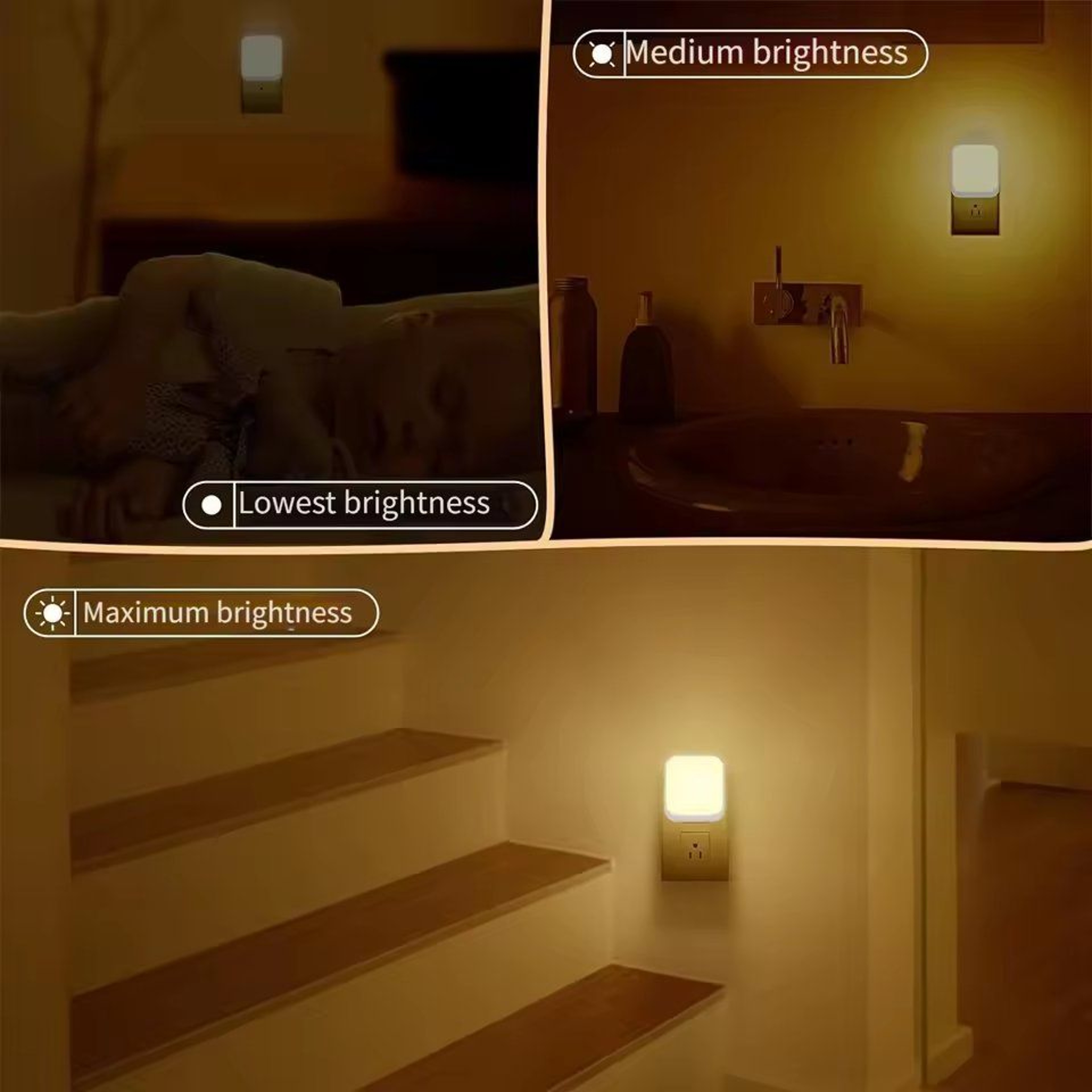 PlugIn Dimmable LED Night Light With DusktoDawn Motion Sensor 3 Brightness Levels 4