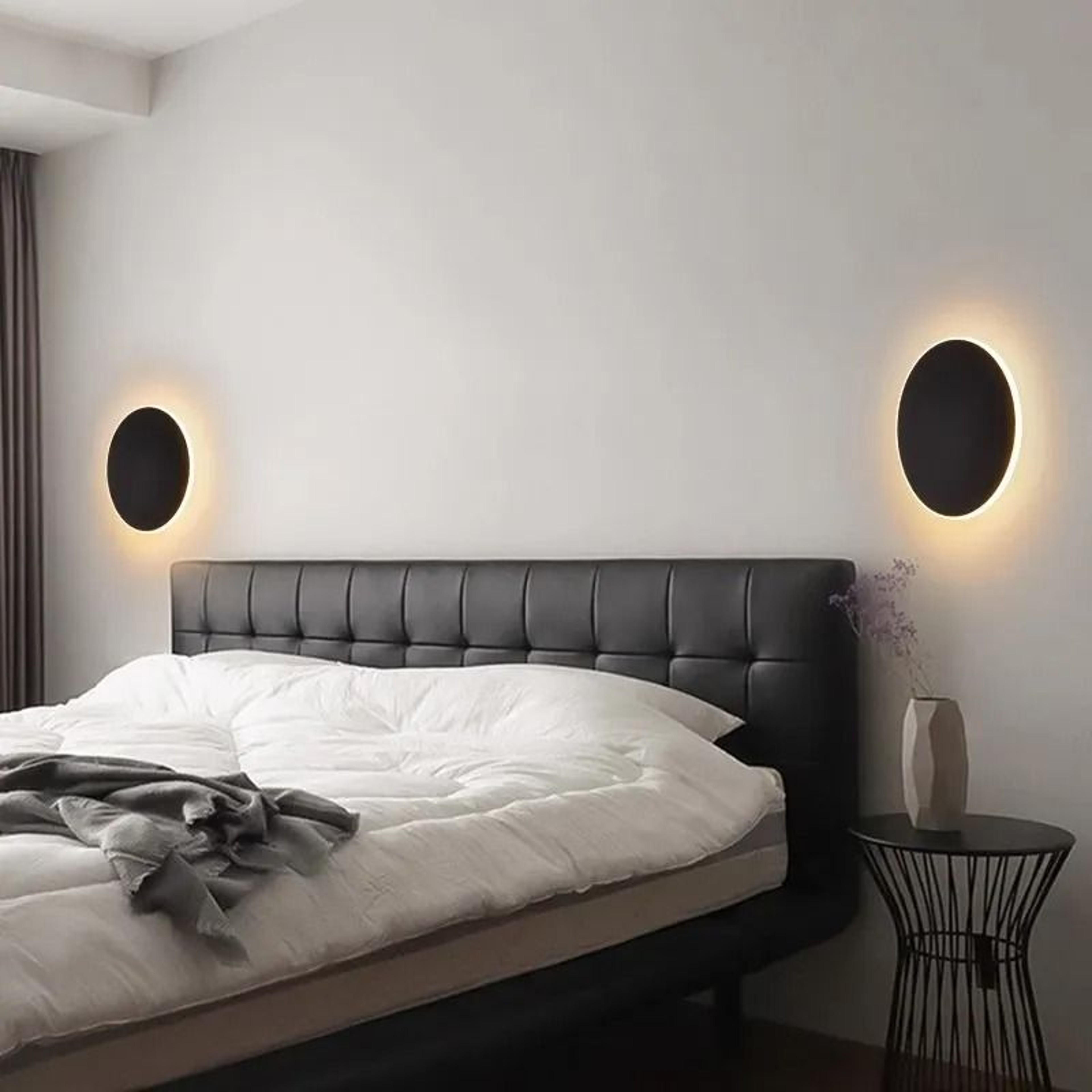 Modern Geometric Indoor LED Wall Sconce Light Round  Square Minimalist Fixture 2