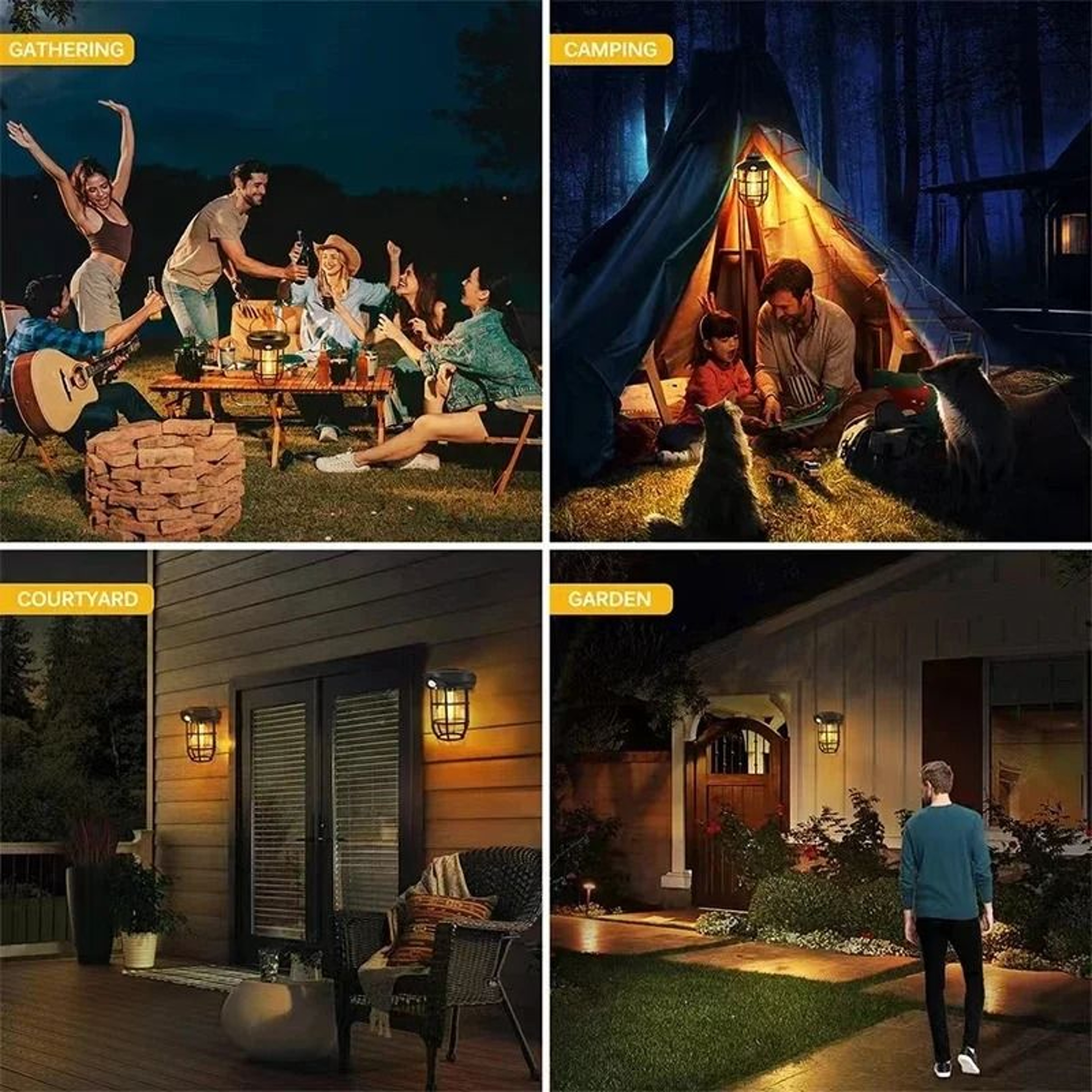 3in1 Outdoor Solar Tungsten Wall Lawn  Floor Lamp LED Motion Sensor Garden Light 5