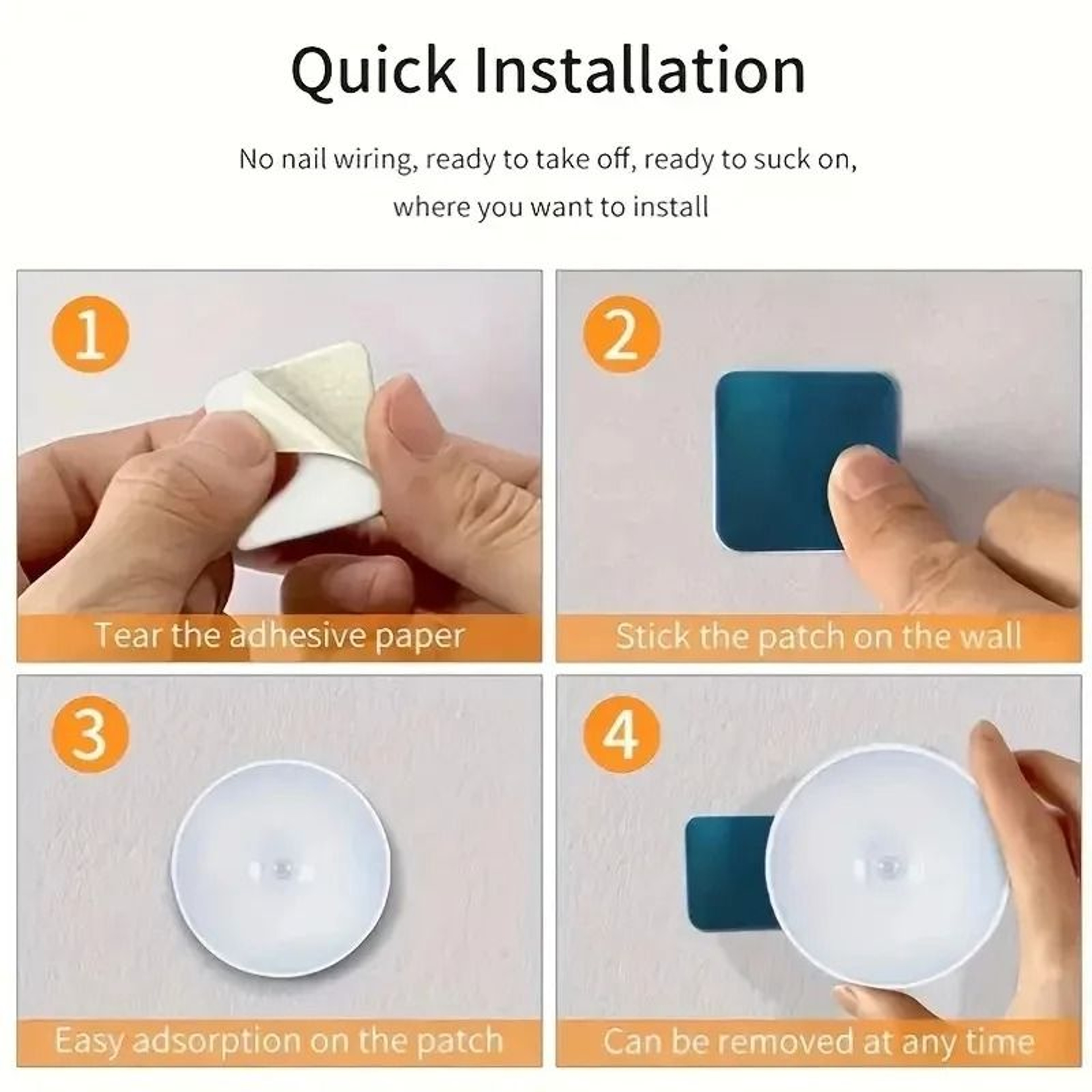 Wireless LED Motion Sensor Night Light StickOn Safety Lamp For Closet Stairs  Bedroom 4