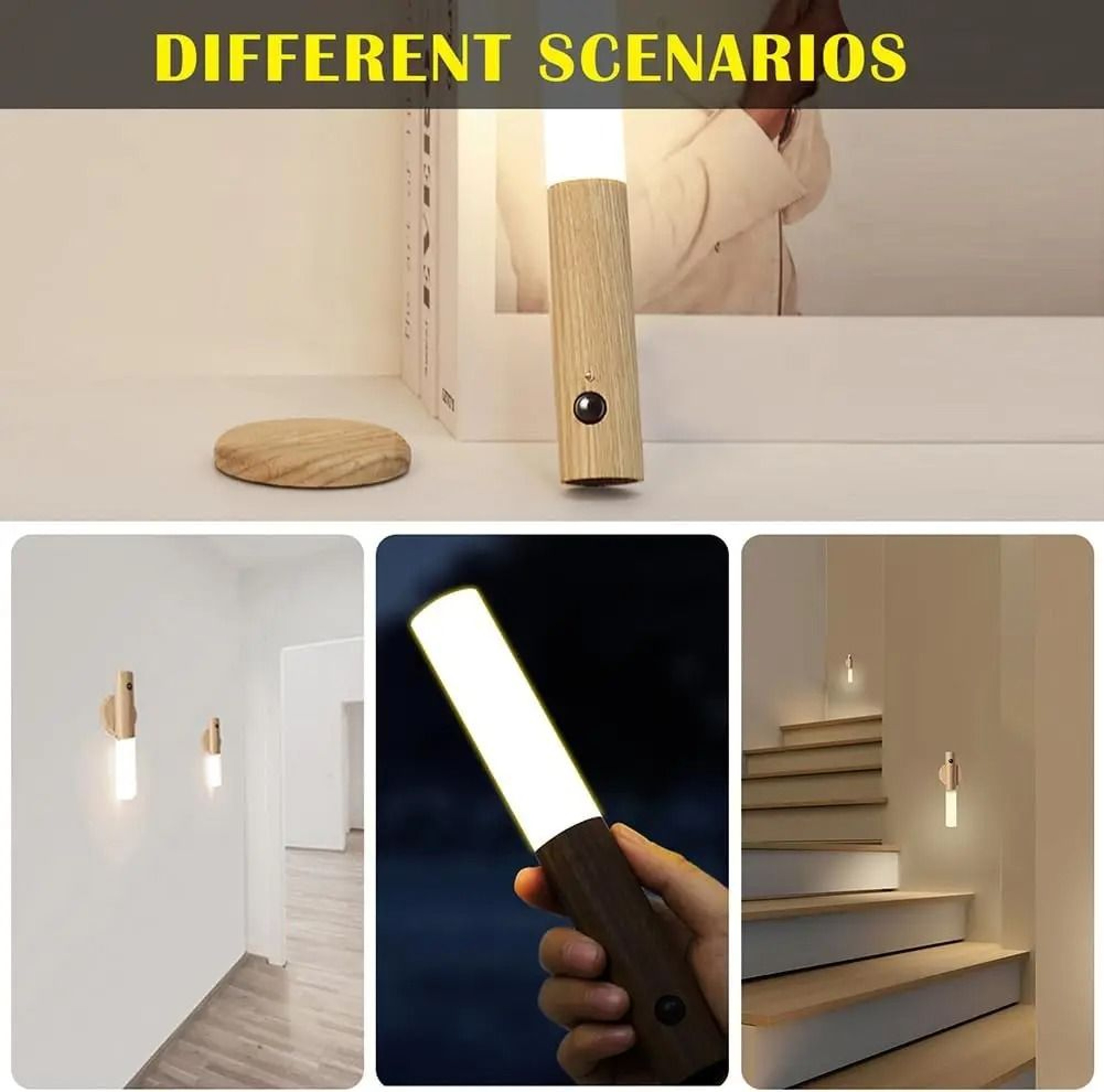 Intelligent USB Rechargeable Human Induction LED Night Light Motion Sensor Wardrobe  Cabinet Lamp 3