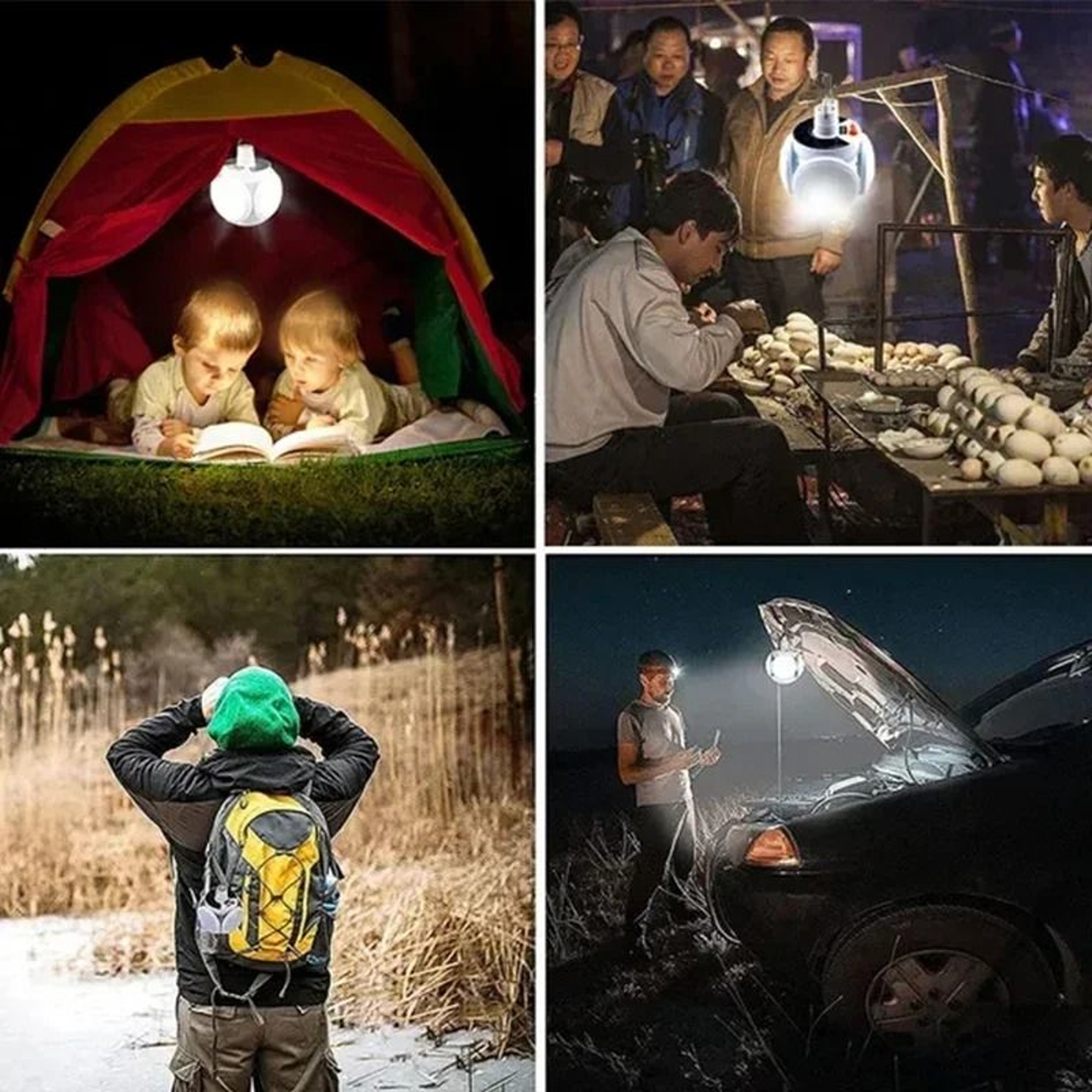 Solar Outdoor Folding LED Light Portable USB Rechargeable Camping Search Torch 2