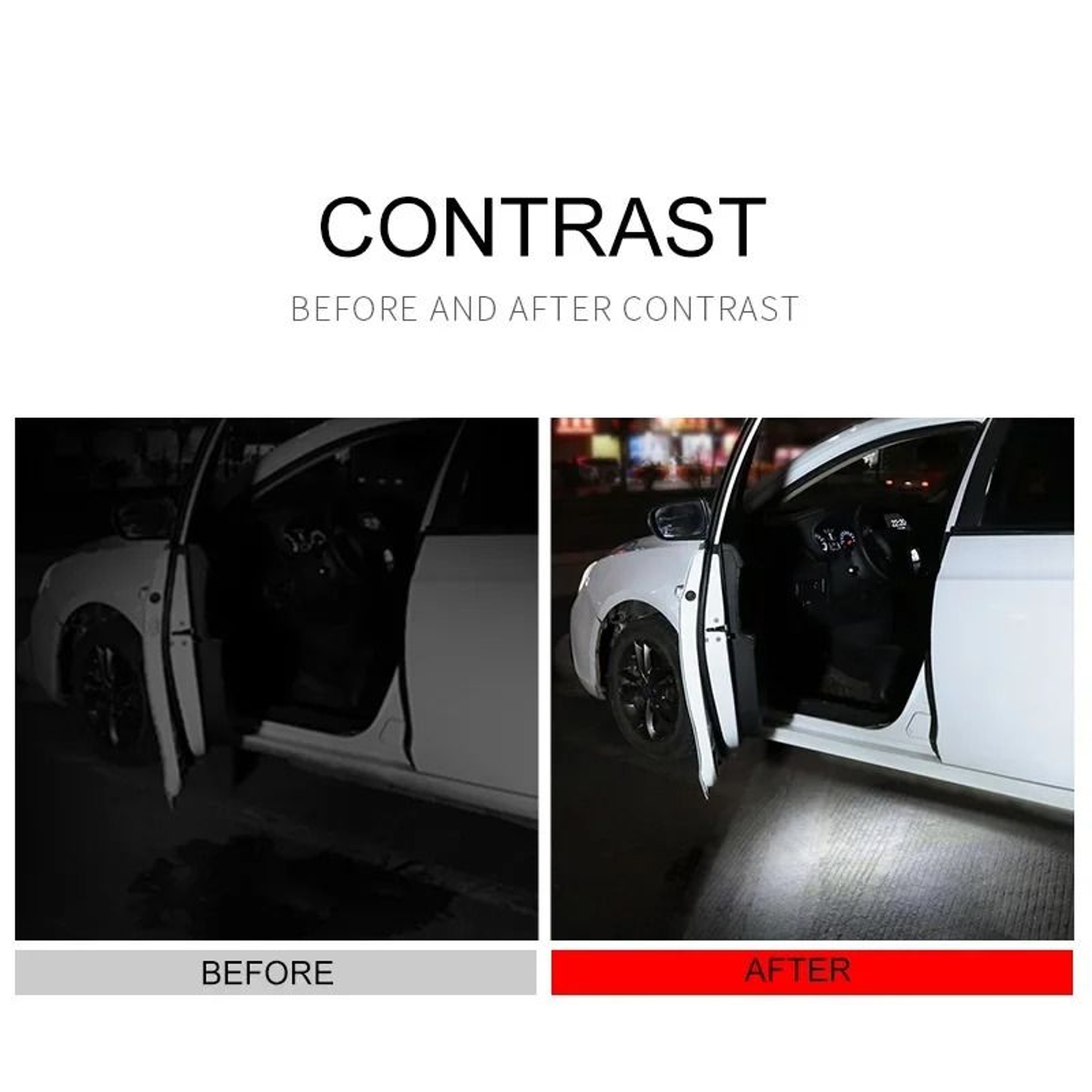 Wireless Magnetic LED Car Door Light Set USB Rechargeable Interior Welcome  Warning Lamp 2