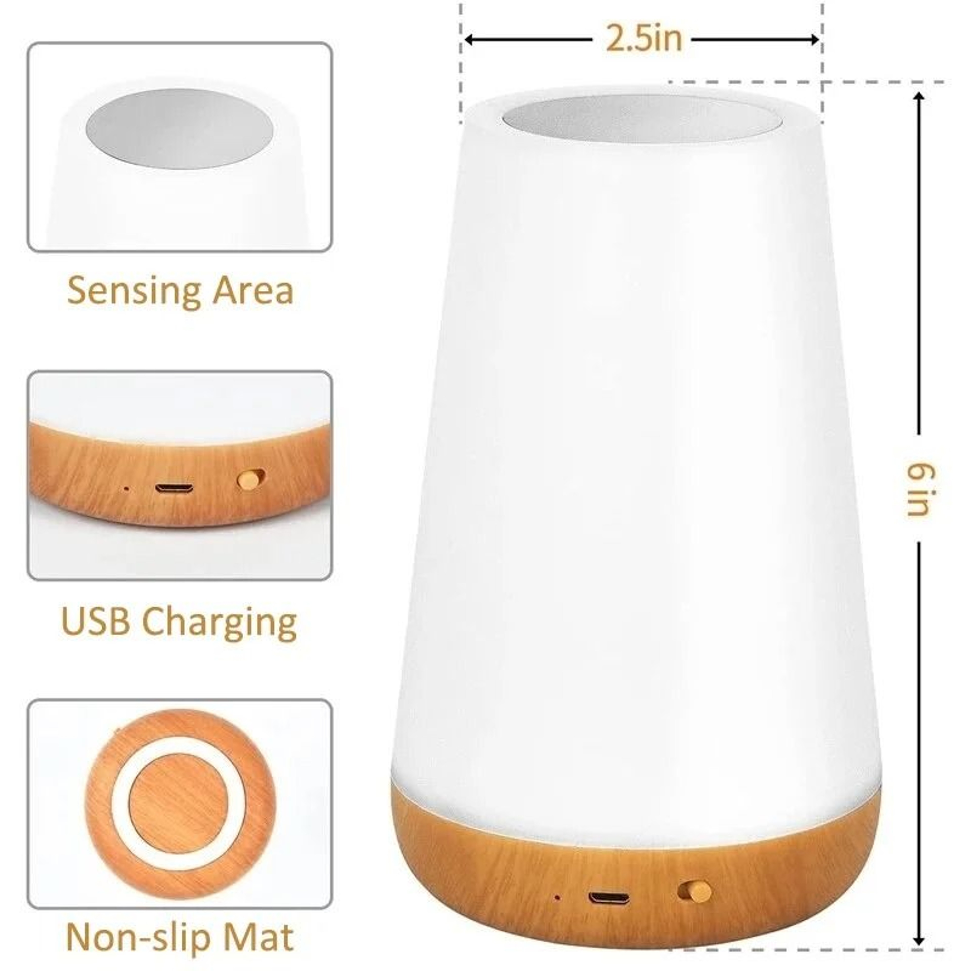 RGB 13Color Touch  Remote Control Night Light Portable USB Rechargeable Bedside Table Lamp 1