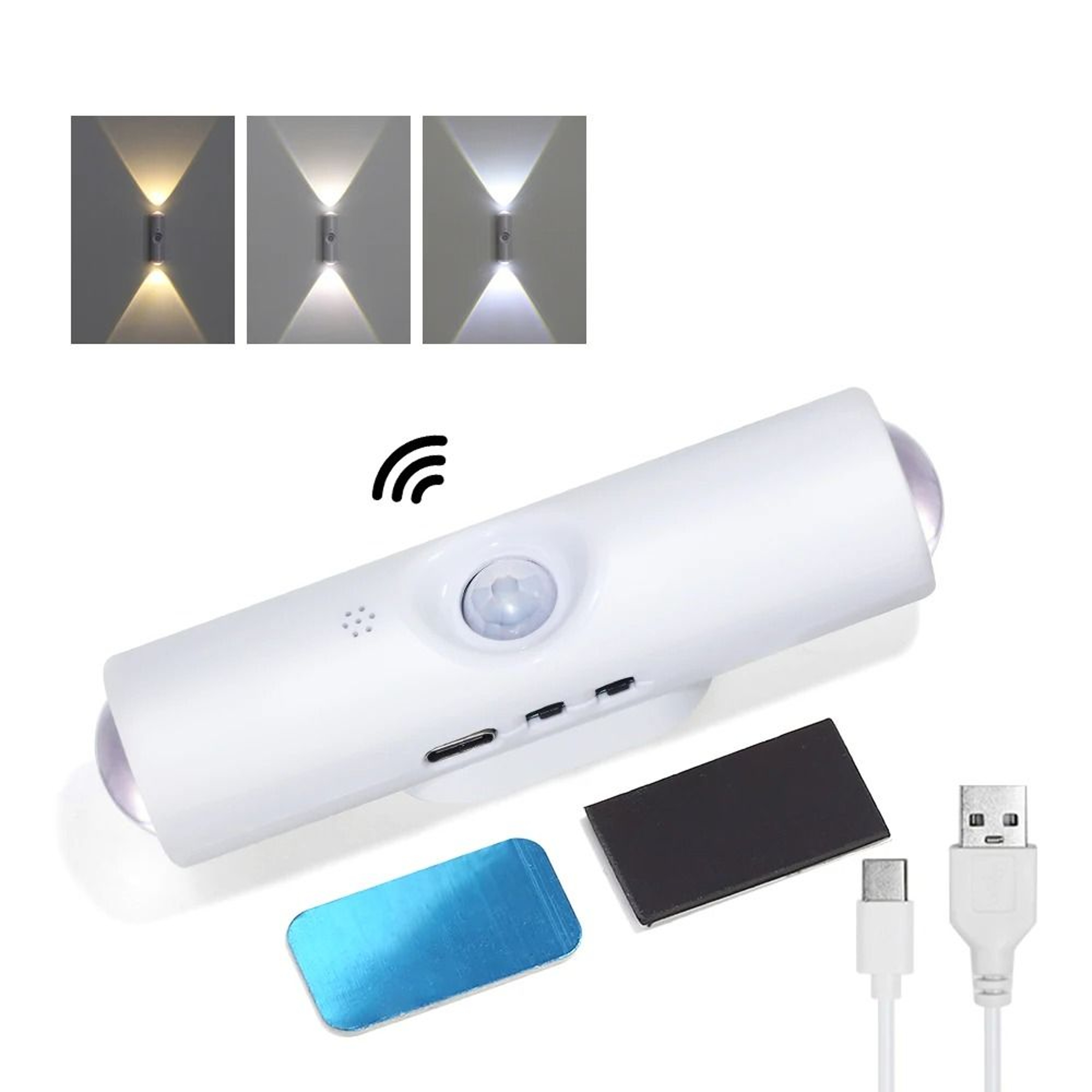 RGB Motion Sensor LED Wall Light USB Rechargeable Magnetic Cabinet  Wardrobe Lamp 7