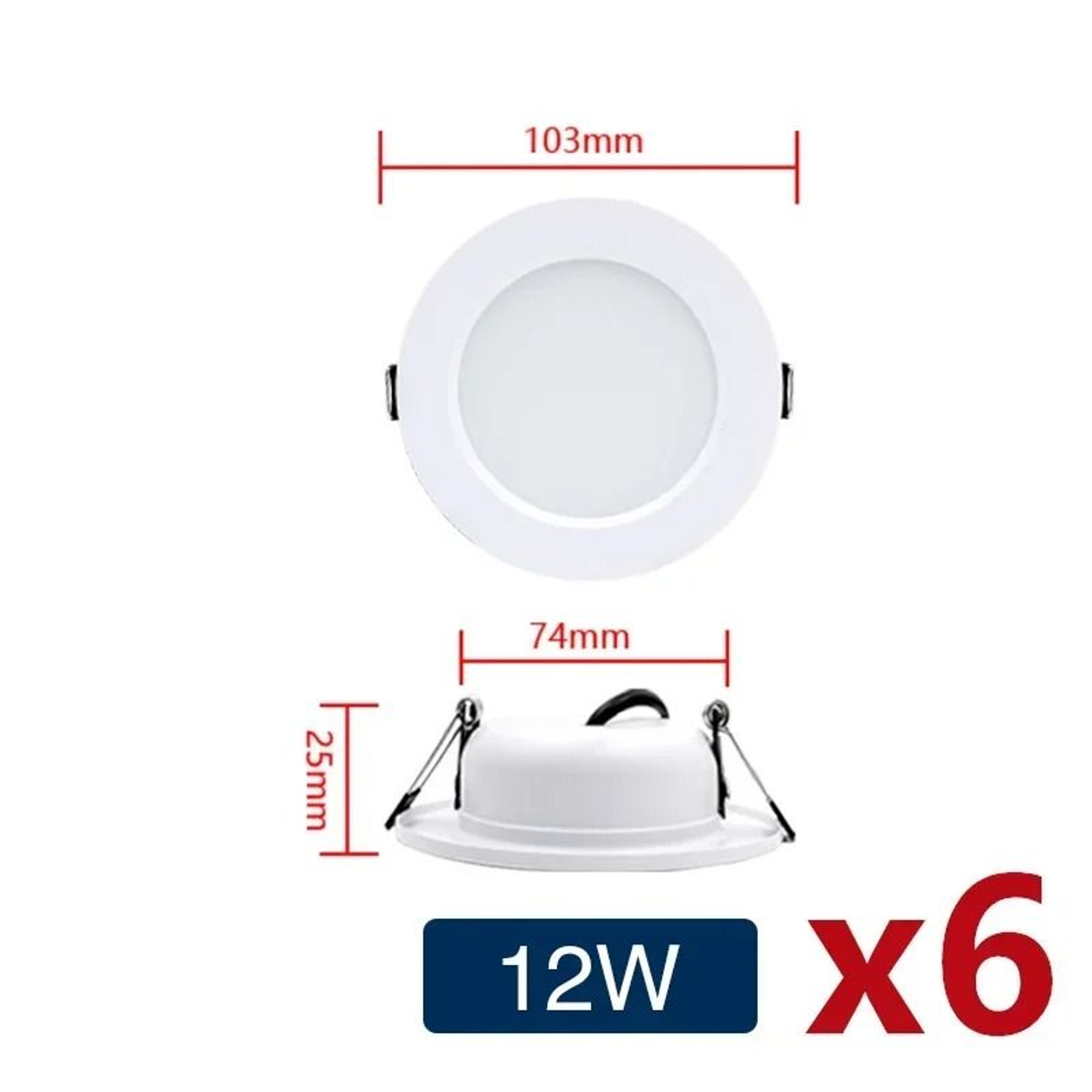 6Piece Recessed Round LED Downlight Set AC110V220VDC12V24V Ceiling Spotlight Pack 8