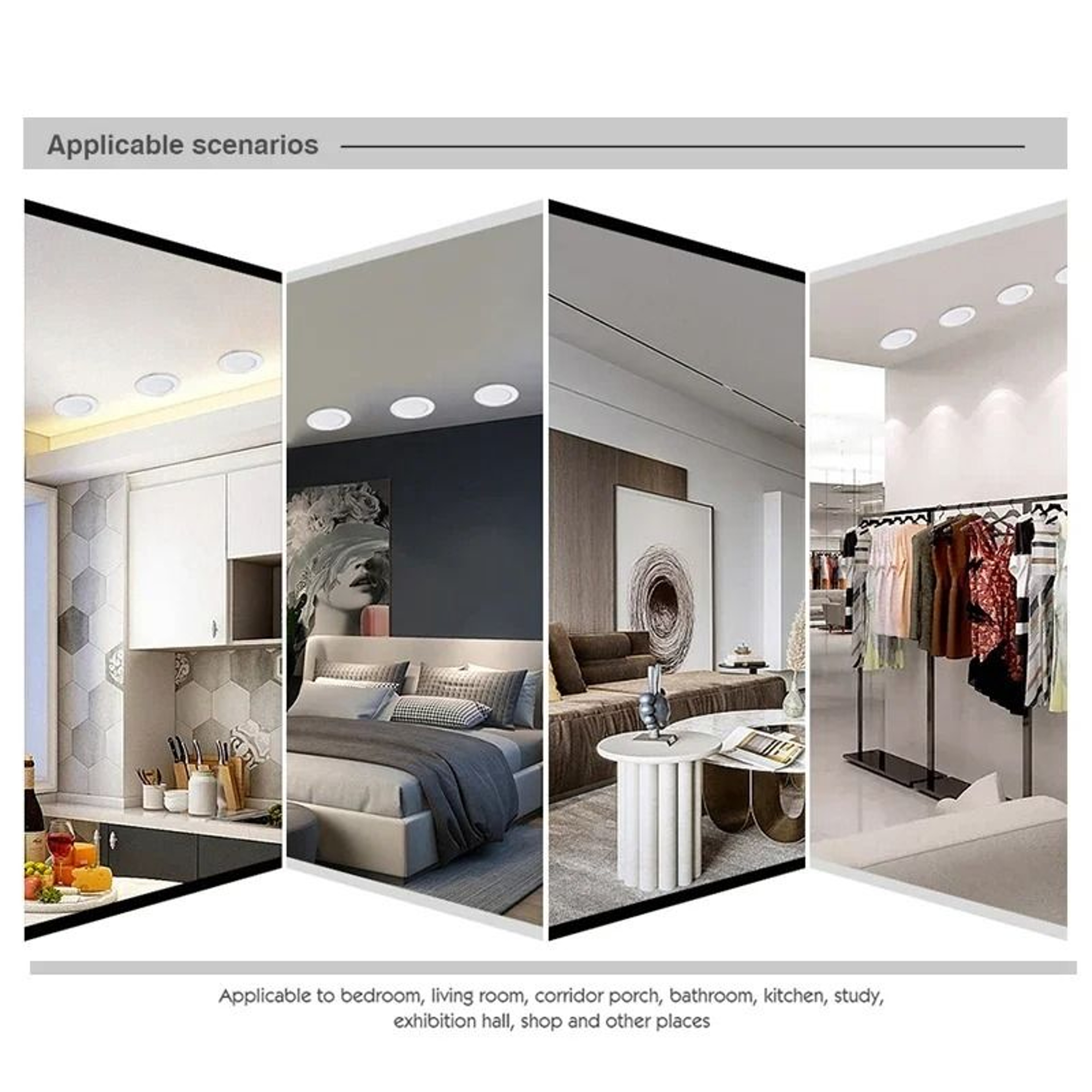 6Piece Recessed Round LED Downlight Set AC110V220VDC12V24V Ceiling Spotlight Pack 5