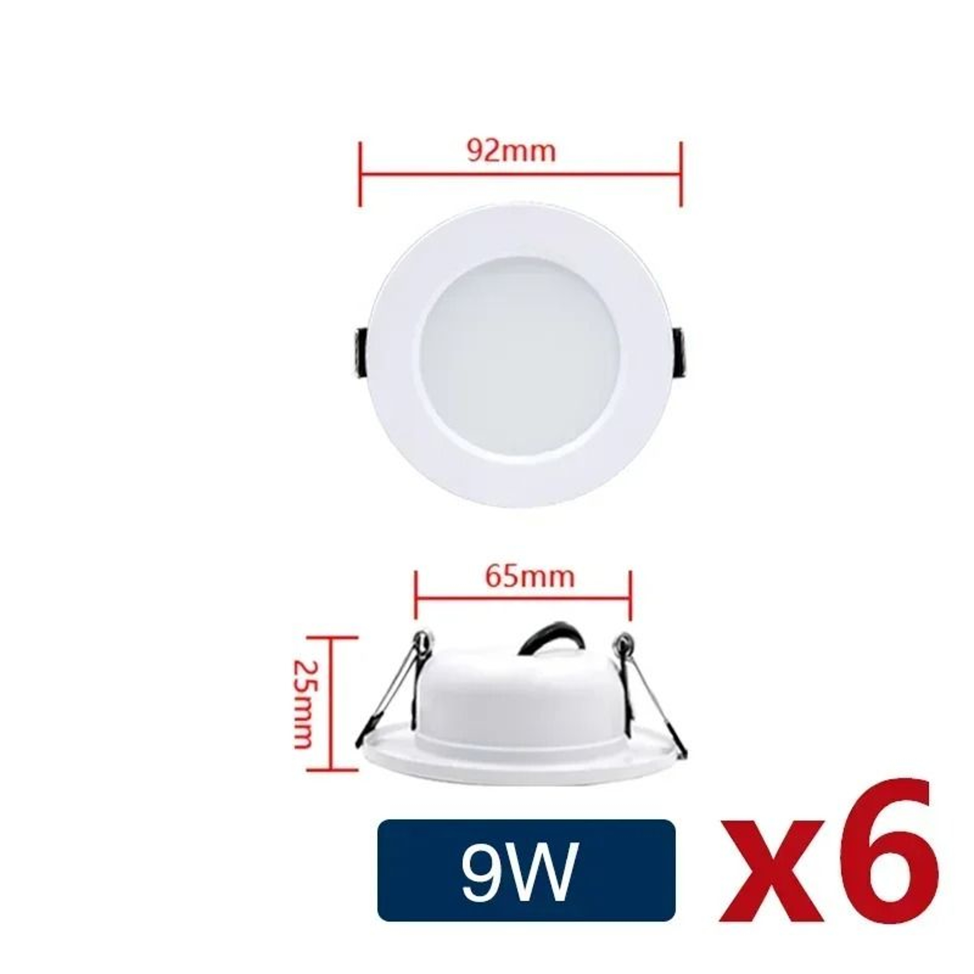 6Piece Recessed Round LED Downlight Set AC110V220VDC12V24V Ceiling Spotlight Pack 7