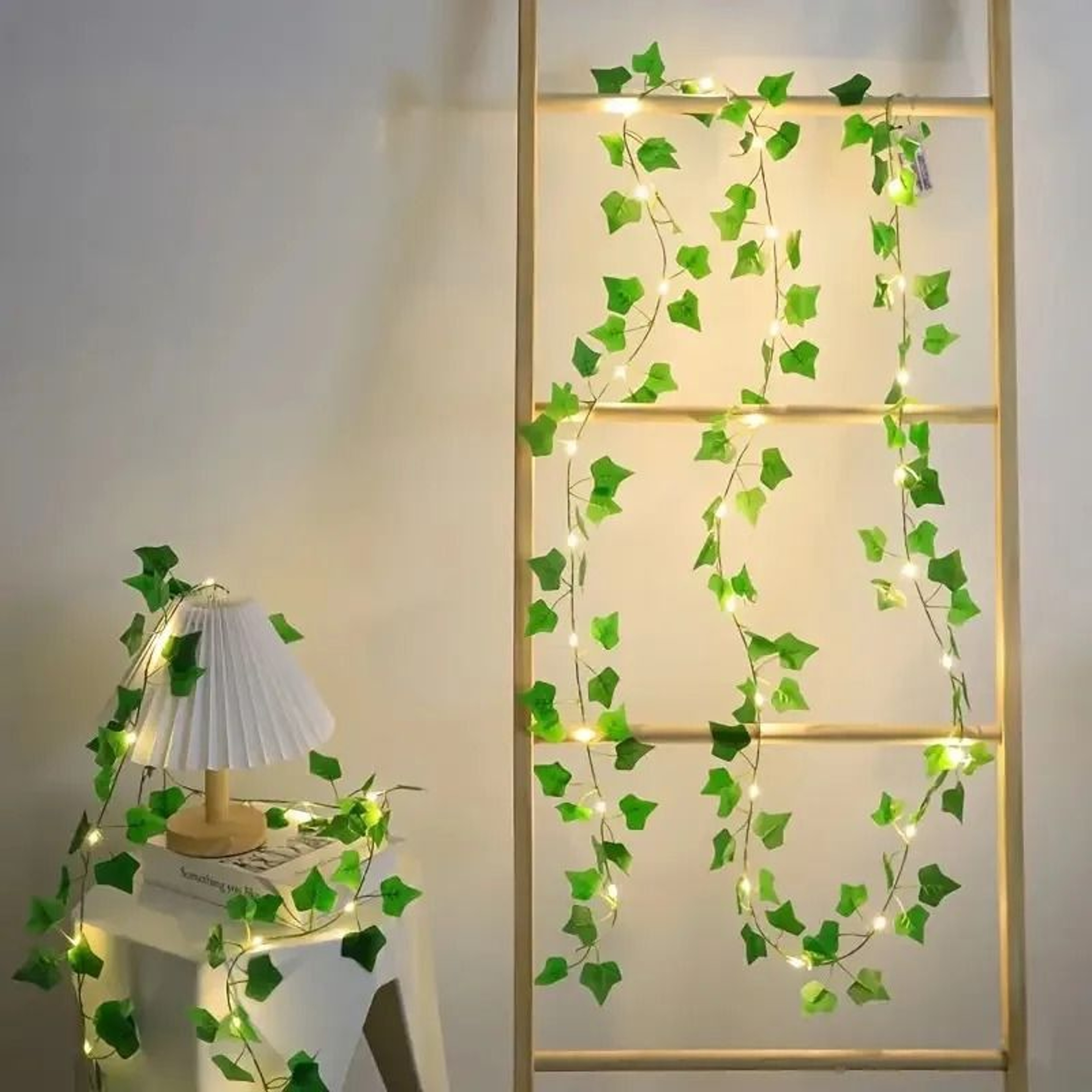 Solar Powered Artificial Ivy Leaf String Lights Waterproof Outdoor Garden Garland Fairy Lights 3