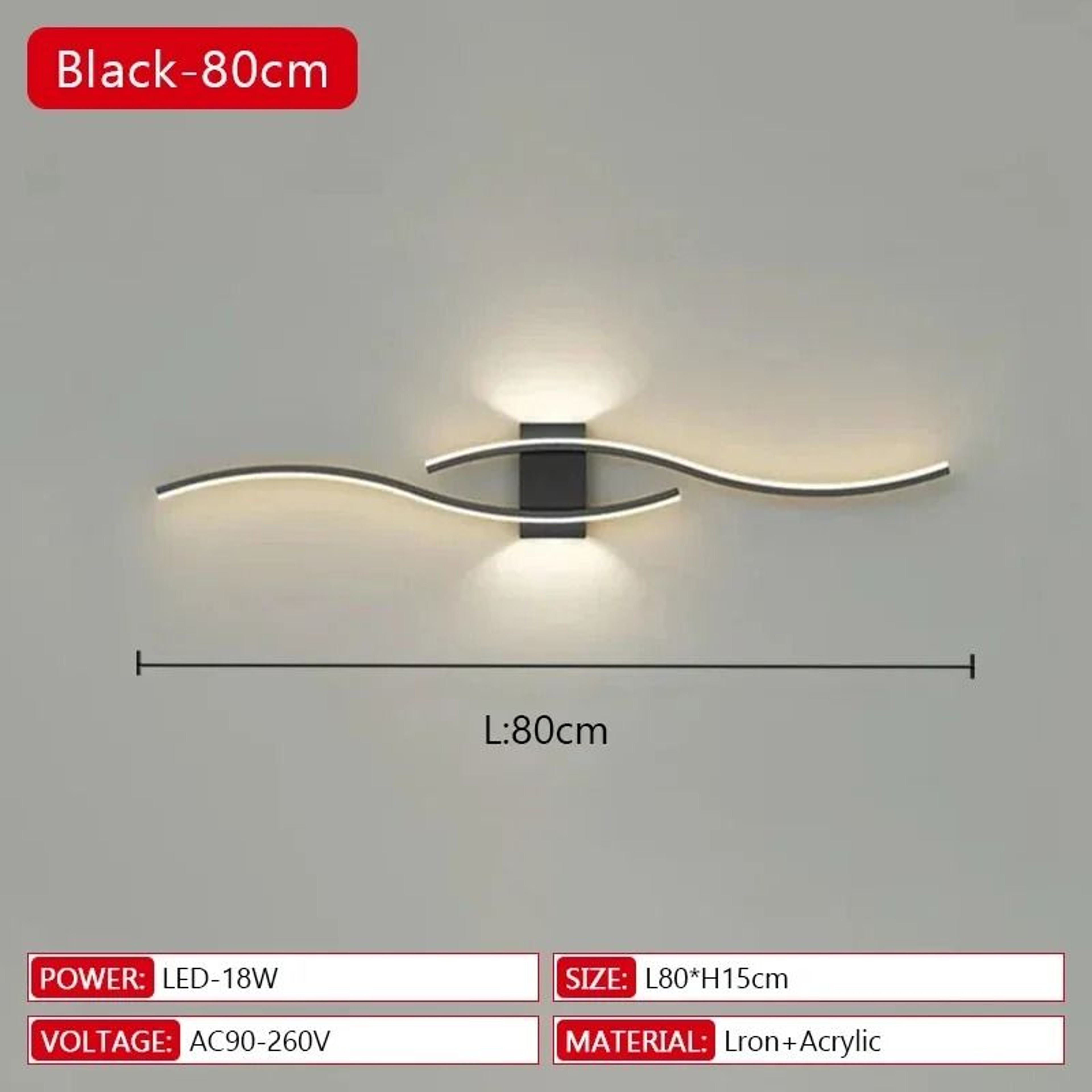 Modern Long Strip LED Wall Lamp Remote Control Dimmable Bedroom  TV Background Sconce 8