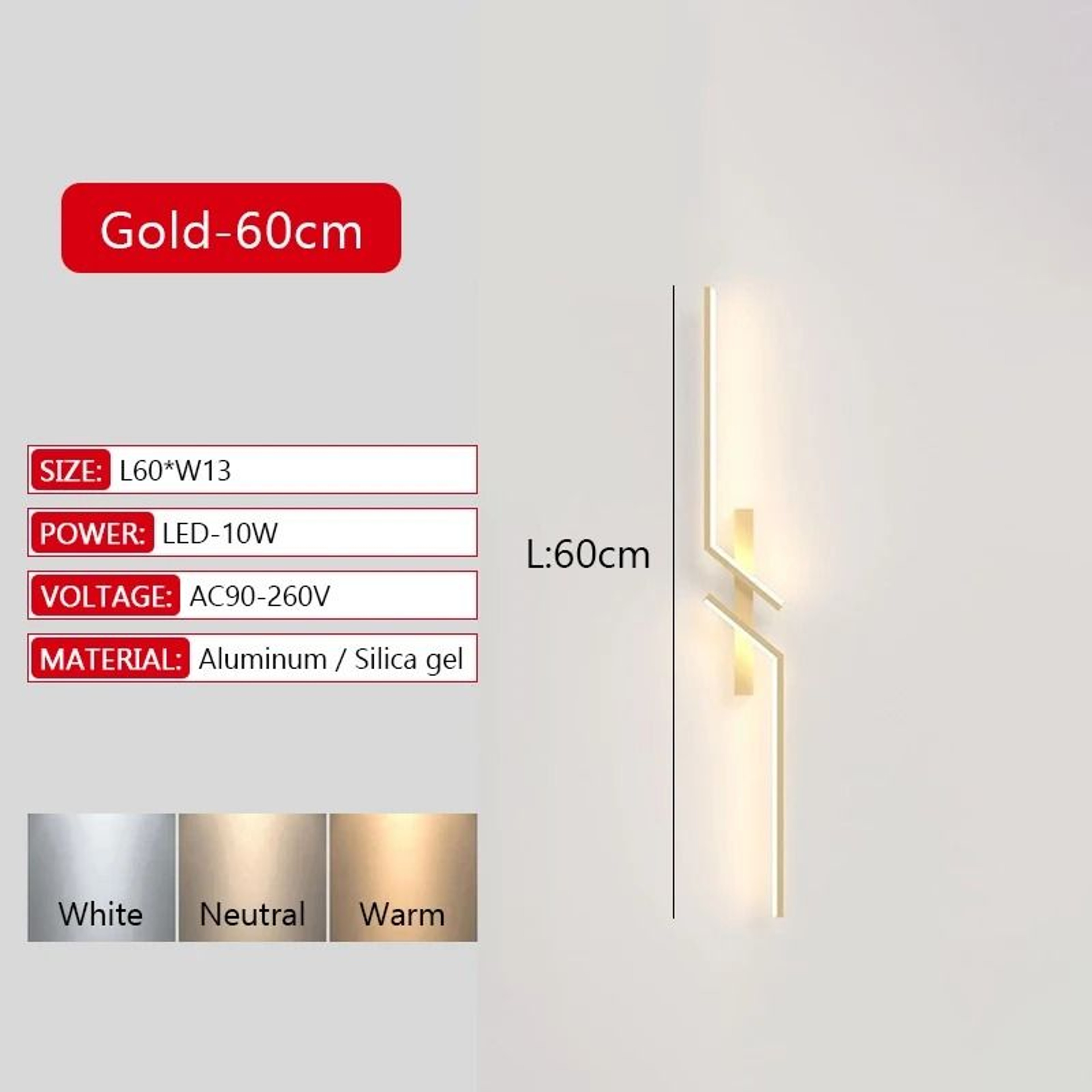 Modern Long Strip LED Wall Lamp Remote Control Dimmable Bedroom  TV Background Sconce 13