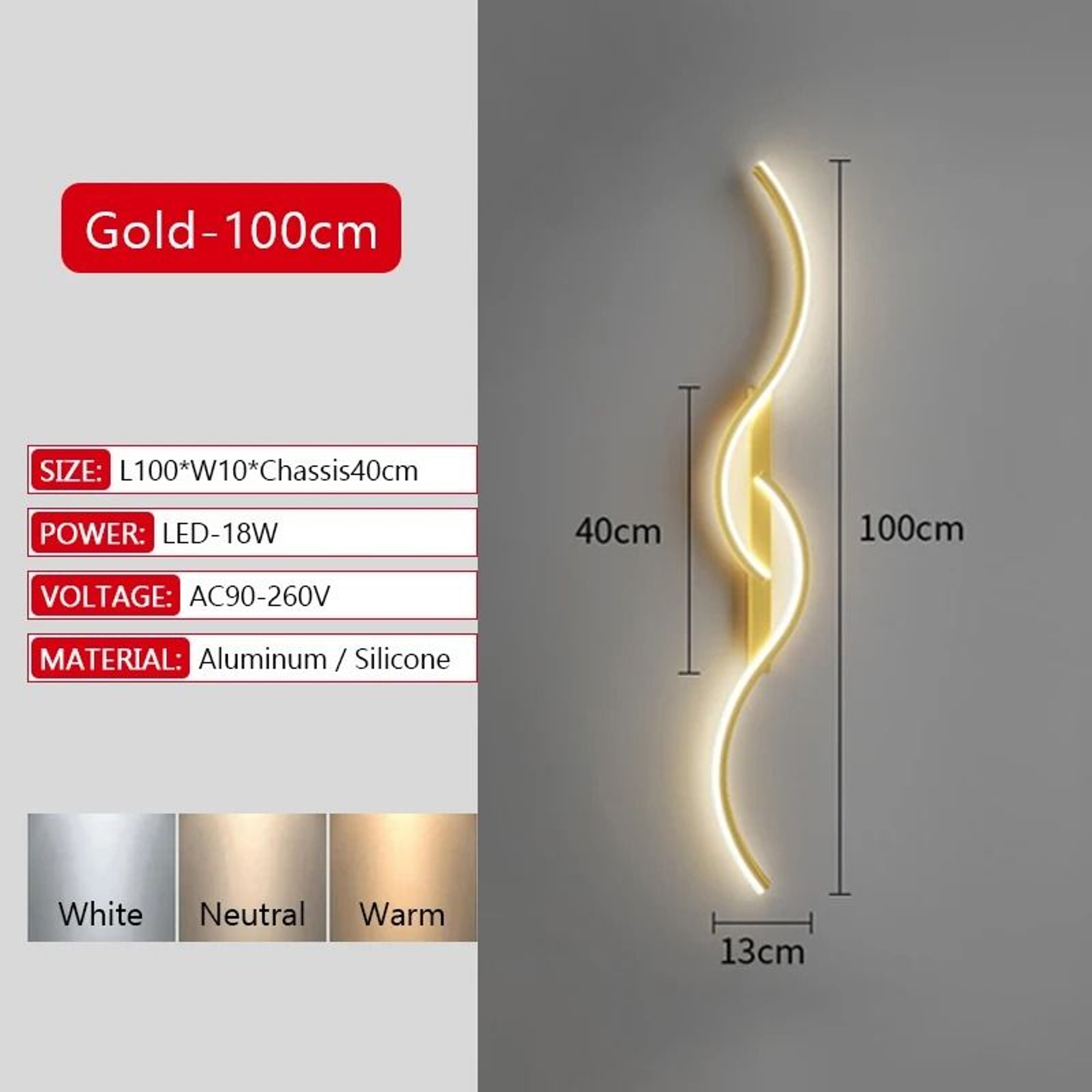 Modern Long Strip LED Wall Lamp Remote Control Dimmable Bedroom  TV Background Sconce 21