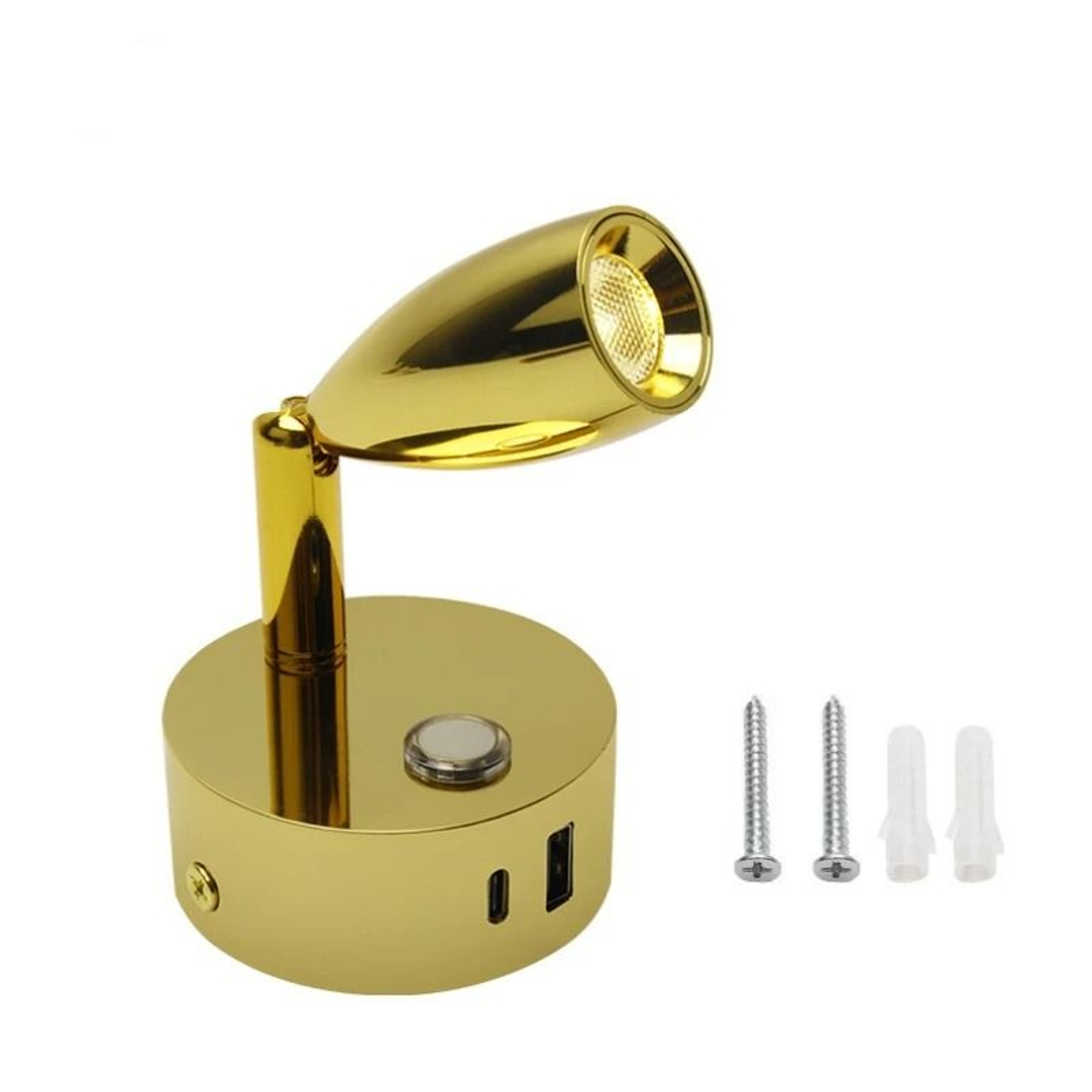Tokili 12V24V RV  Marine LED Reading Light Touch Dimmable Spotlight With Dual USBAC Charger 12