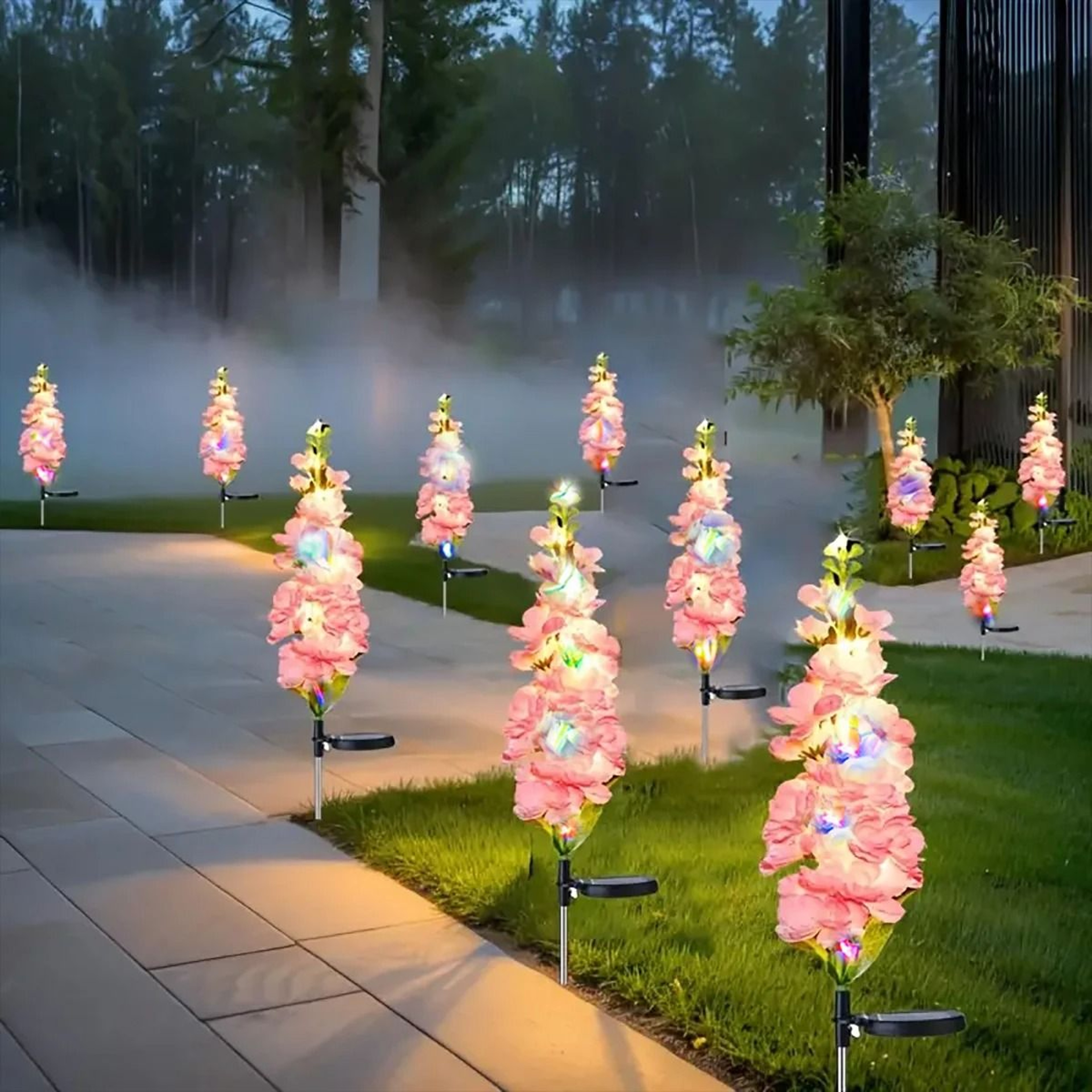 Solar Hyacinth Flower Garden Lawn Lights Waterproof Outdoor Pathway Stake For Courtyards  Yard Deco 4