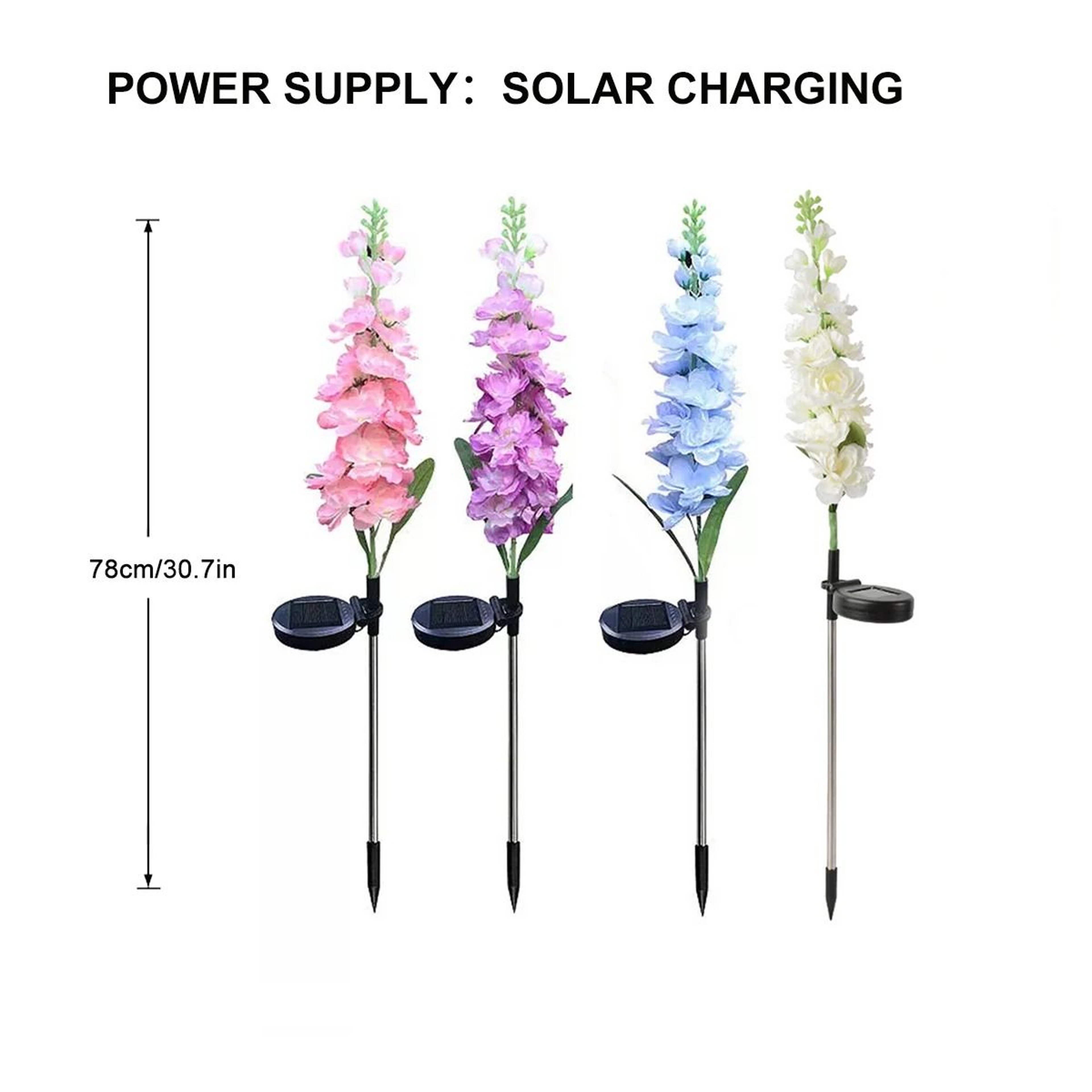 Solar Hyacinth Flower Garden Lawn Lights Waterproof Outdoor Pathway Stake For Courtyards  Yard Deco 5