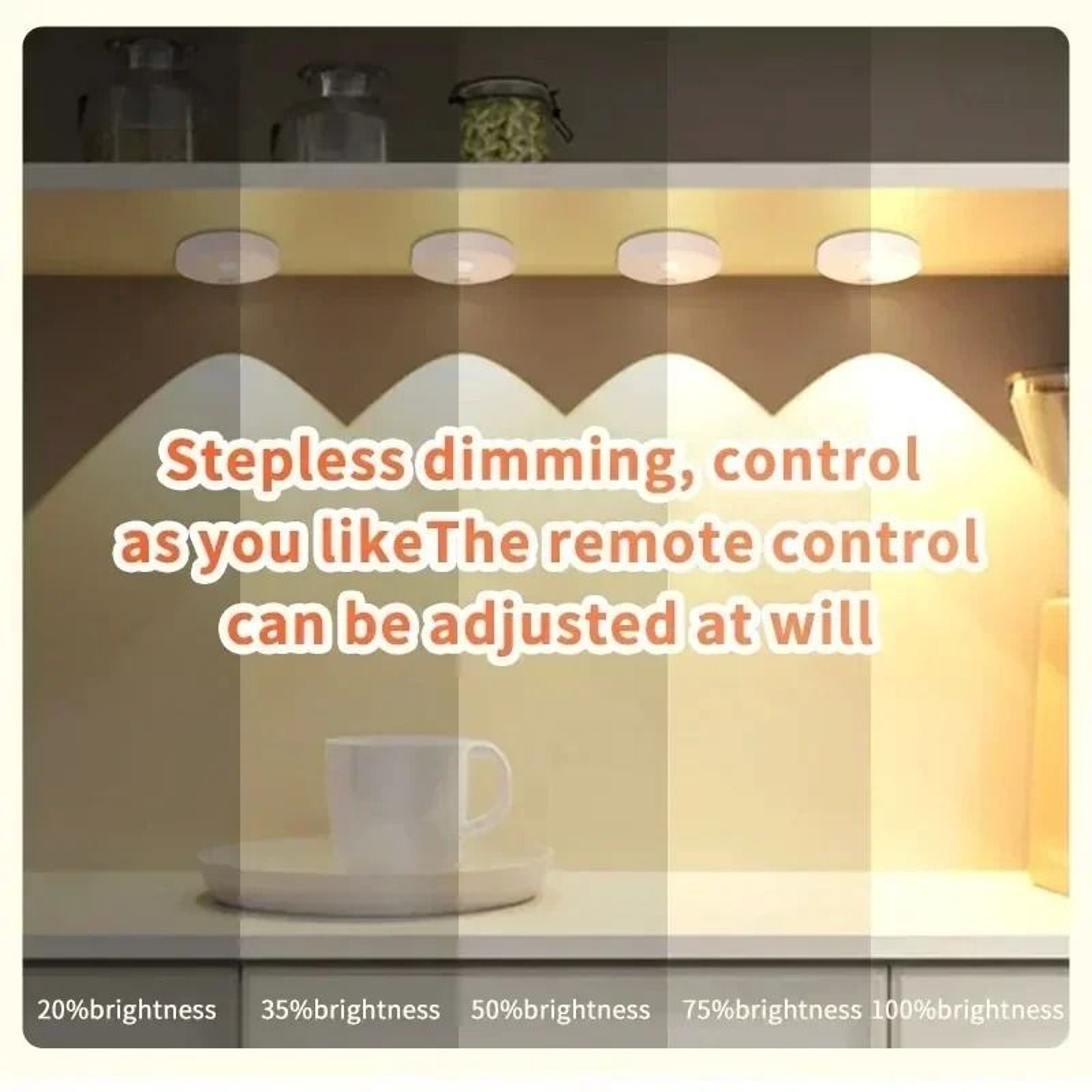 Wireless Wireless LED Under Cabinet Puck Lights With Remote Control 3 Colors  Dimmable Wardrobe Lam 1