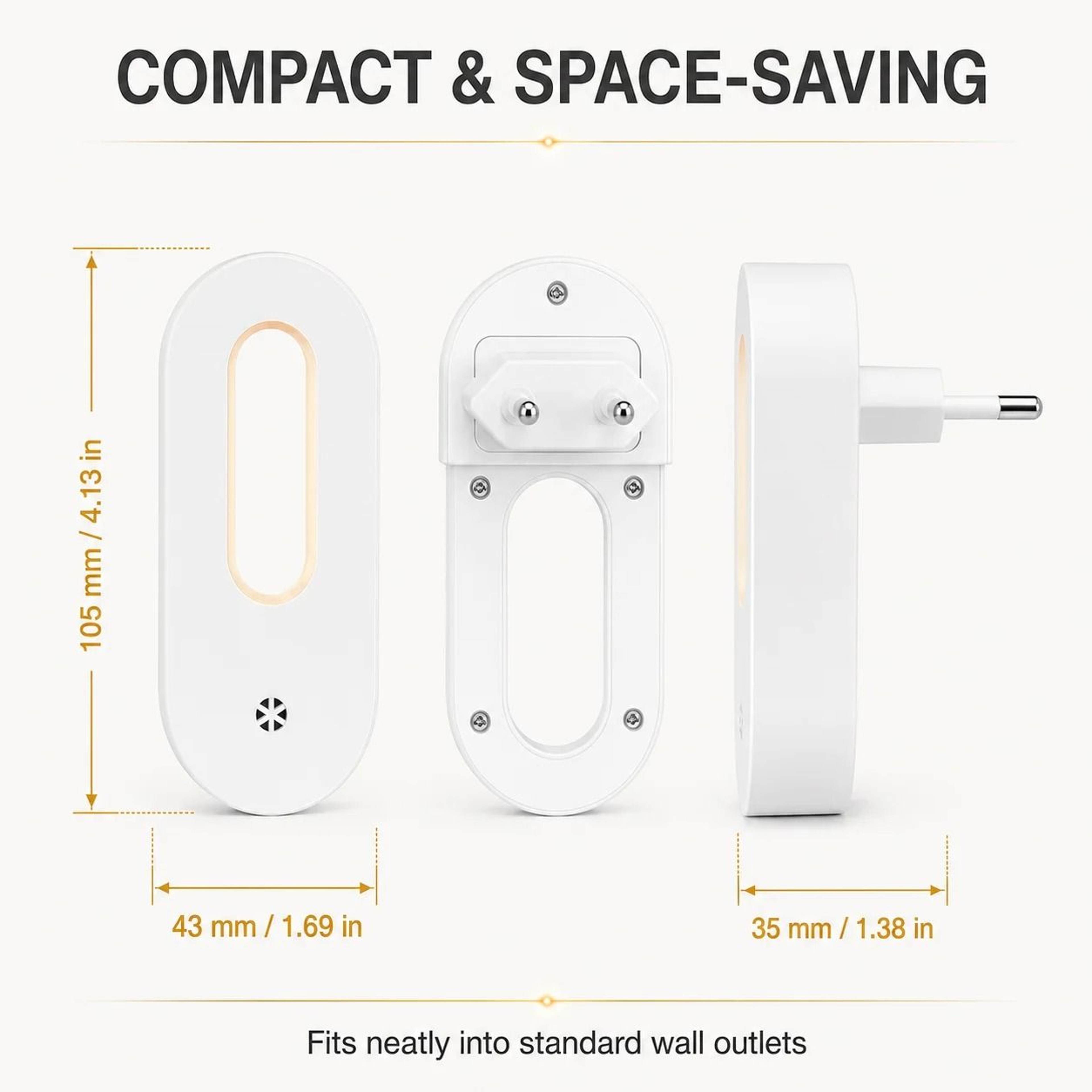 Melery Intelligent LED Plugin Motion  Light Sensor Night Light EUUS Plug Emergency Wall Lamp 1