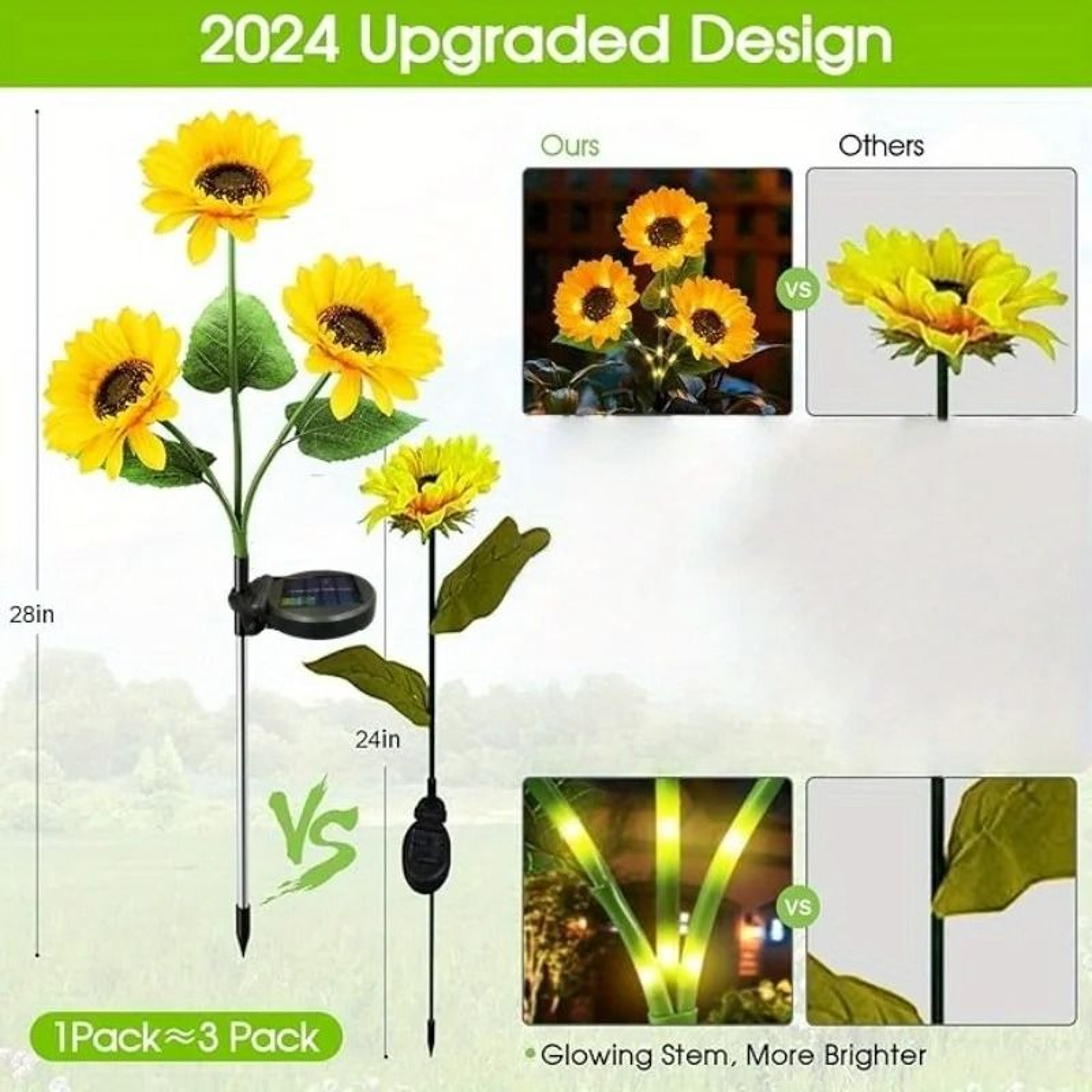 Solar Simulated Sunflower Garden Lamp Outdoor Luminous Lawn  Balcony Atmosphere Light 2