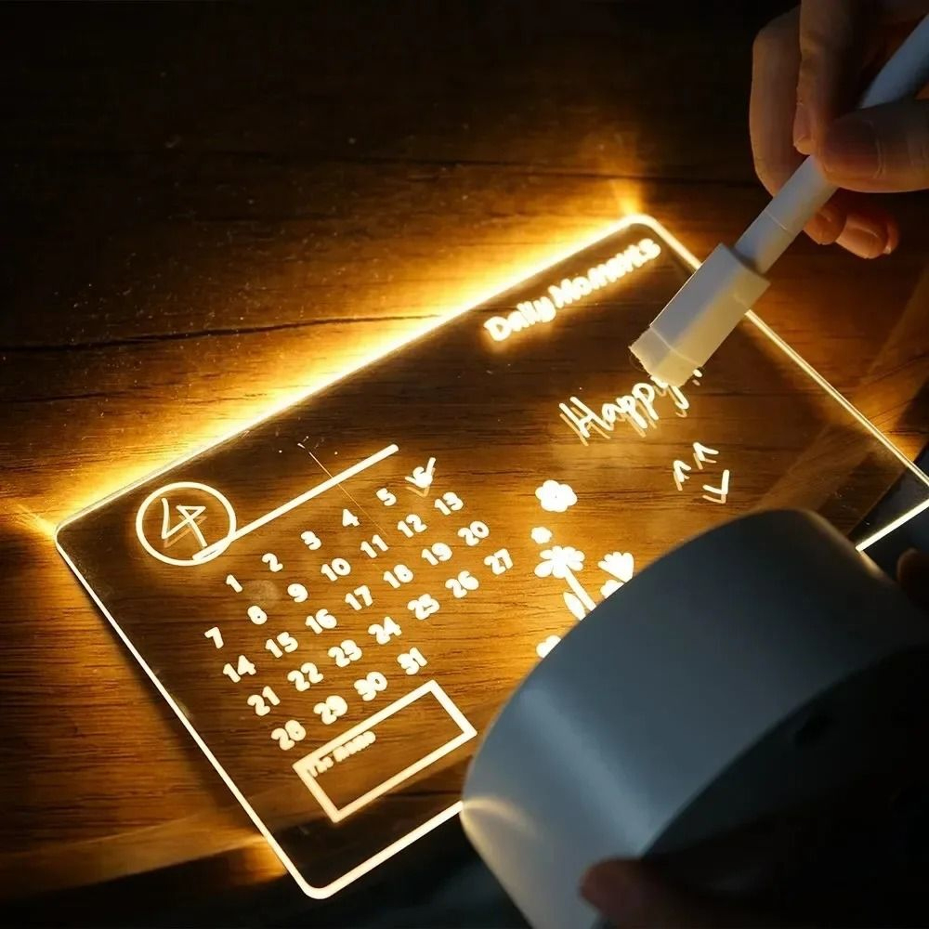 GGbingo Rewritable Handwritten Message Board LED Night Light USB Rechargeable Warm Acrylic Note Lam 2