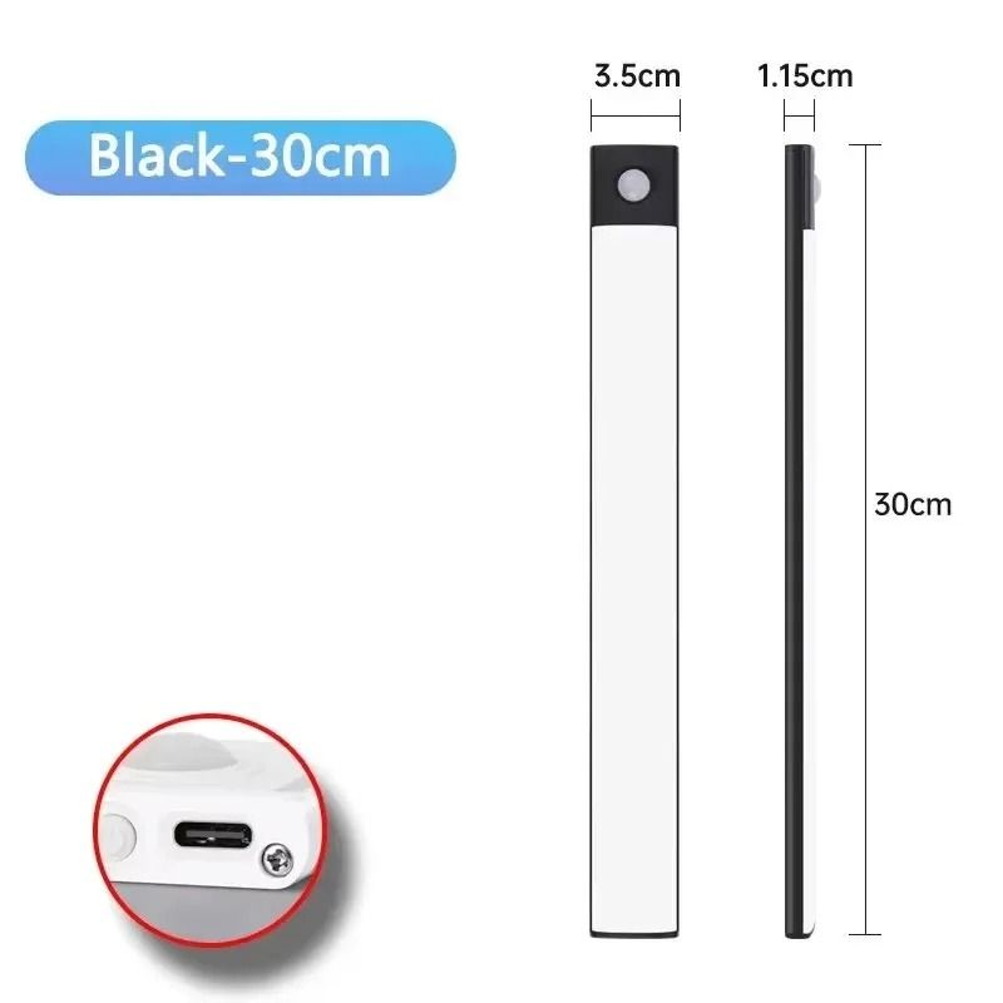 3in1 UltraSlim Motion Sensor LED Cabinet Bar Light 1020304050cm Rechargeable Wardrobe  Cupboard Lam 9