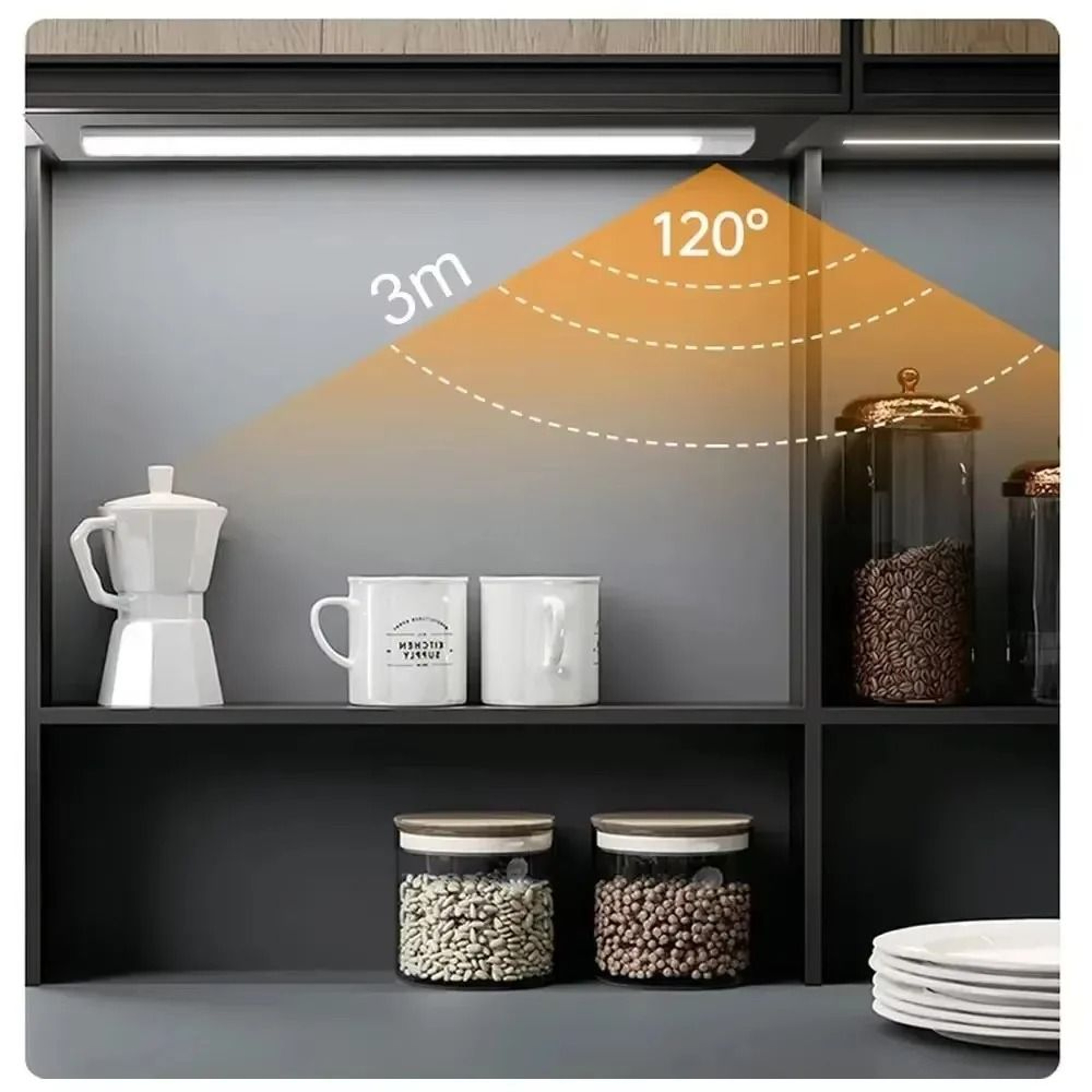 3in1 UltraSlim Motion Sensor LED Cabinet Bar Light 1020304050cm Rechargeable Wardrobe  Cupboard Lam 2