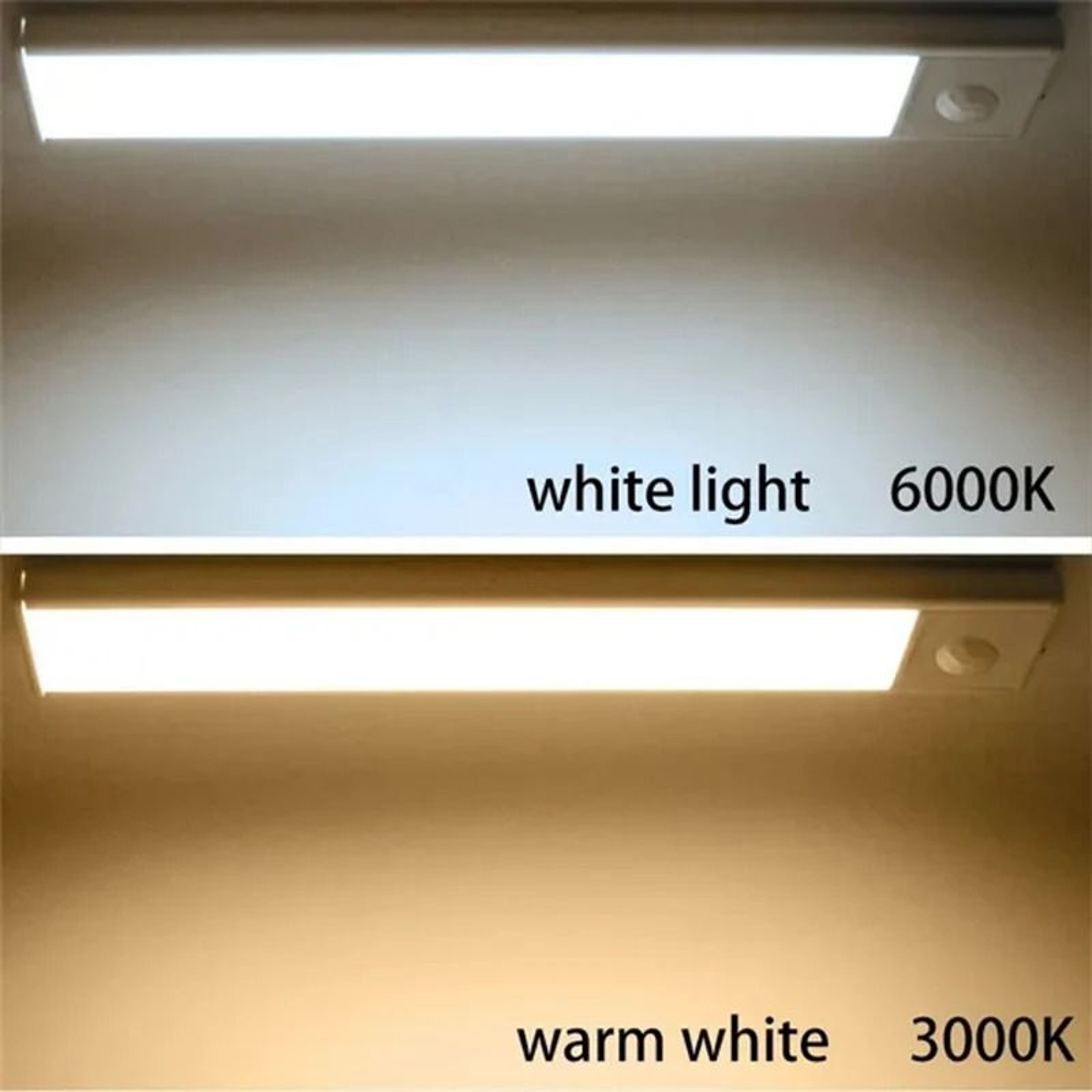 PIR Motion Sensor LED Under Cabinet Light Bar Dimmable Rechargeable Closet  Staircase Safety Lamp 2