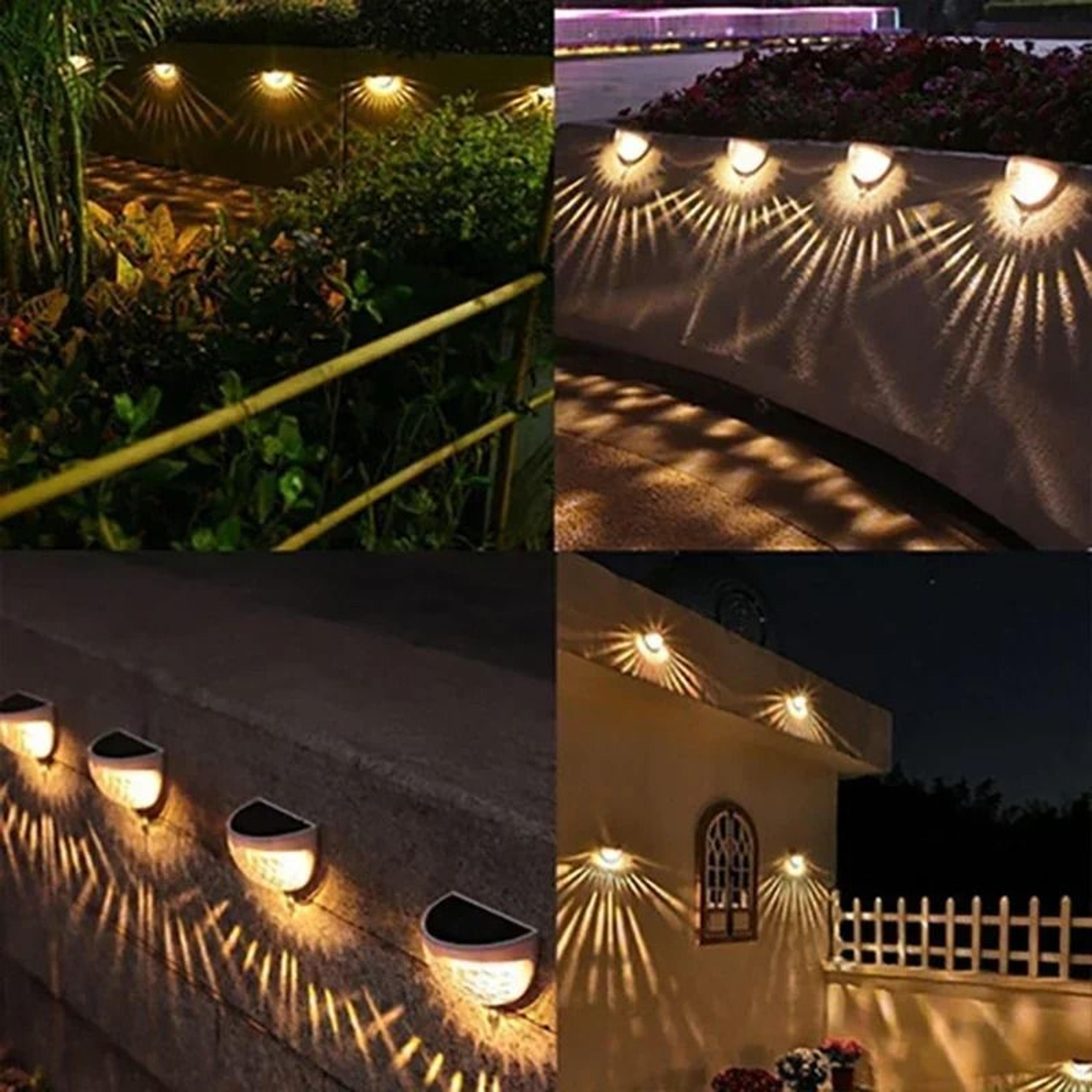 10Pack Outdoor Solar LED Wall  Fence Lights For Garden  Deck 5