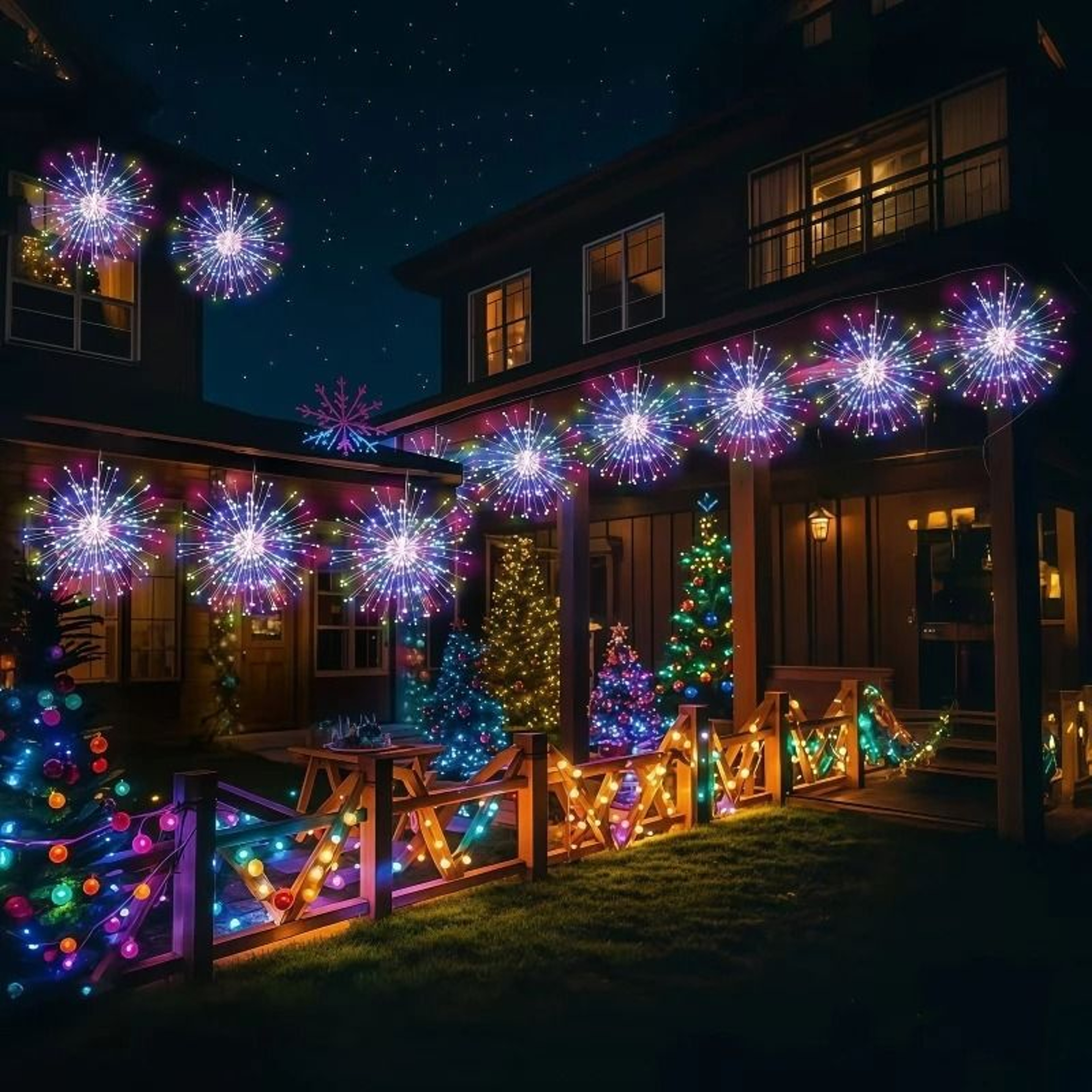 Hanging Solar Outdoor Firework Starburst Lights For Garden  Patio 3
