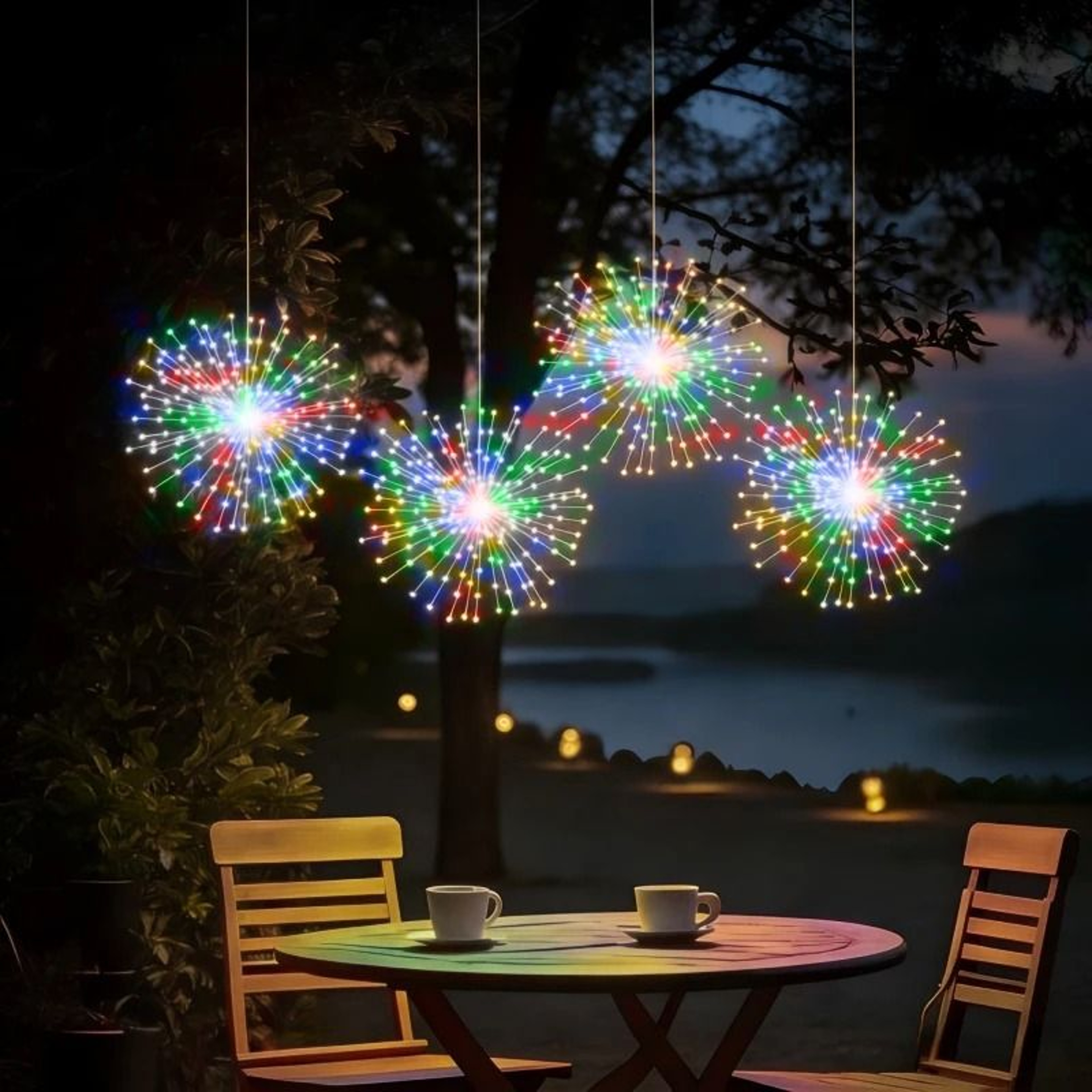Hanging Solar Outdoor Firework Starburst Lights For Garden  Patio 6