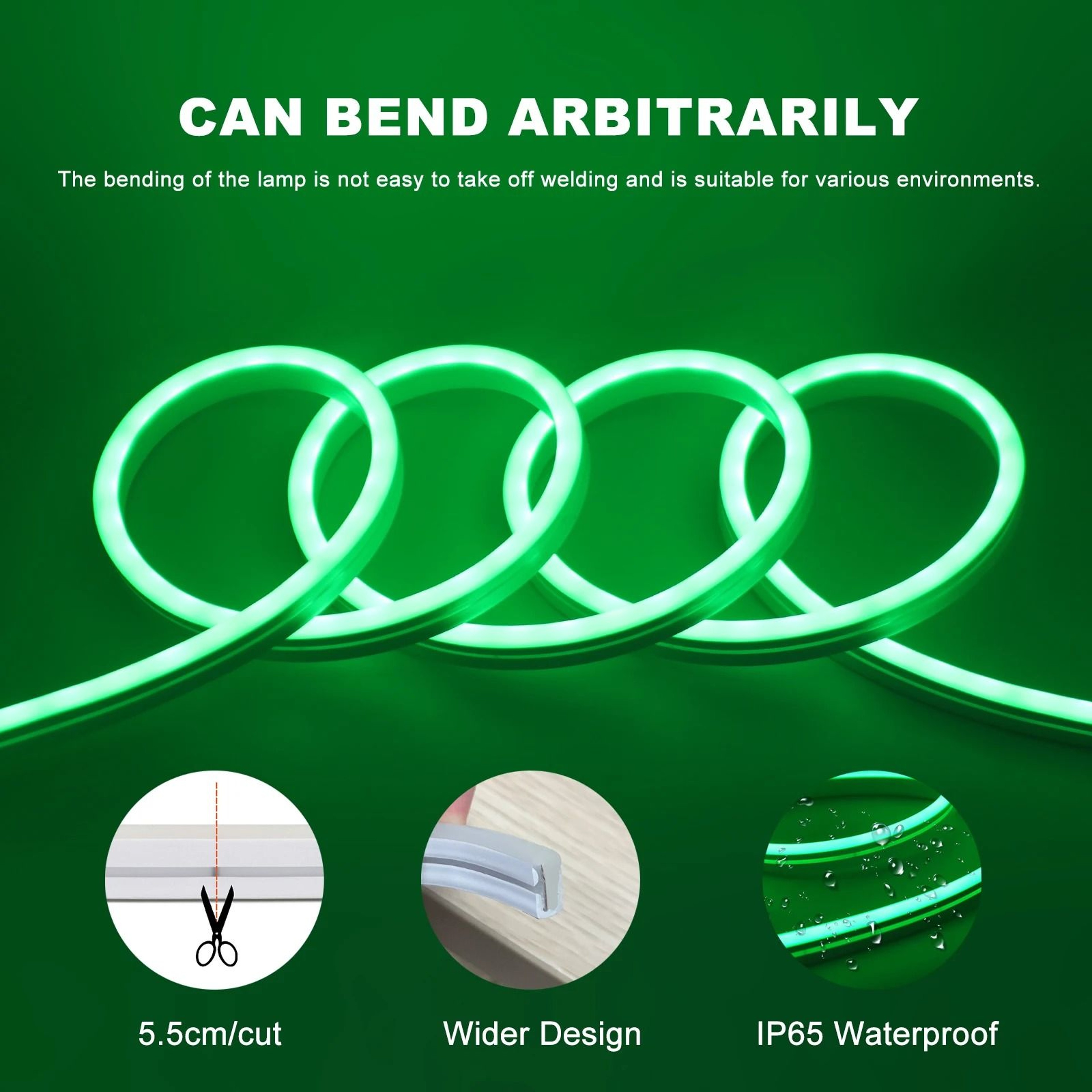 5V USB RGB LED Neon Strip Light With Remote Control  Silicone Ribbon 3
