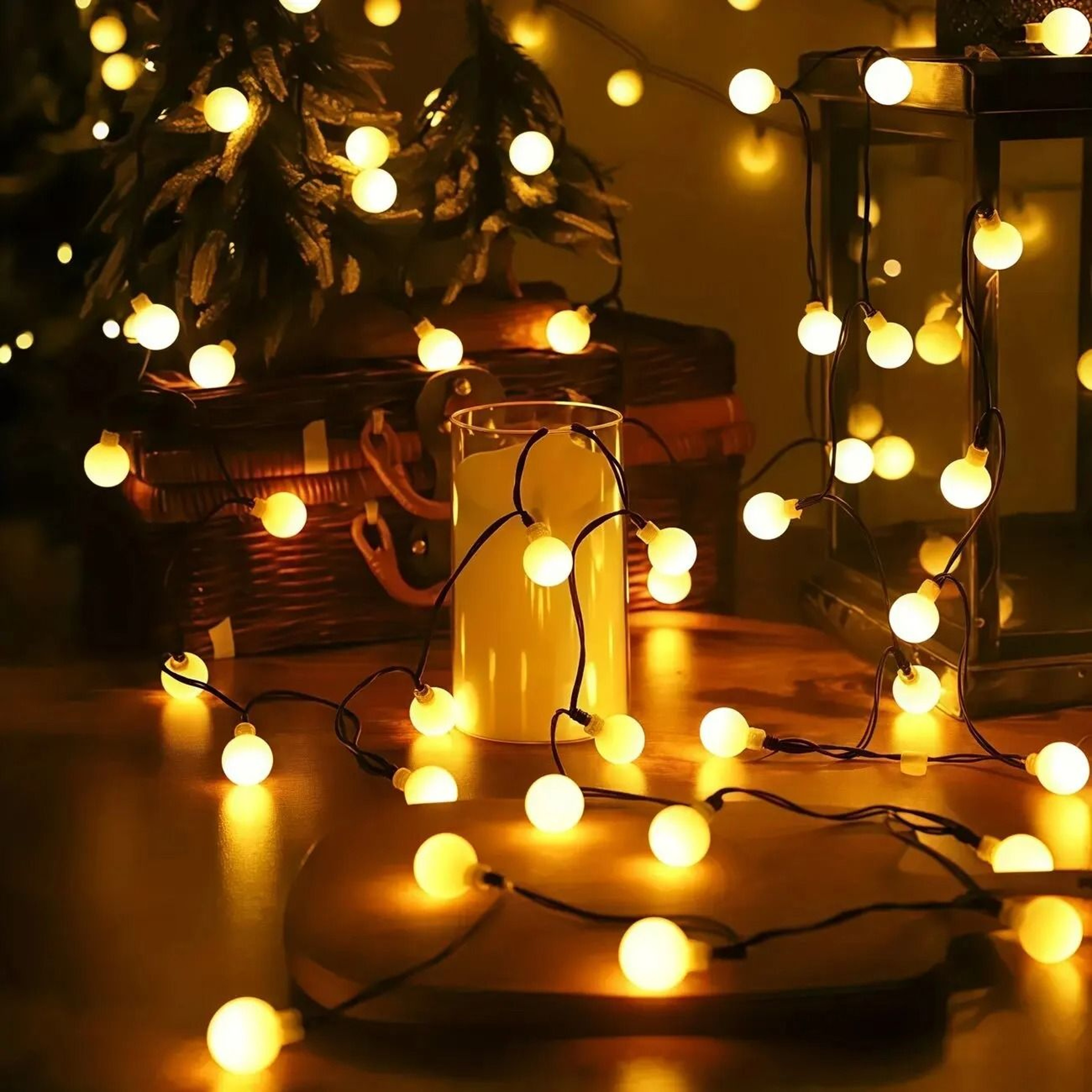 Solar Outdoor LED White Ball String Lights For Garden Patio  Camping 1