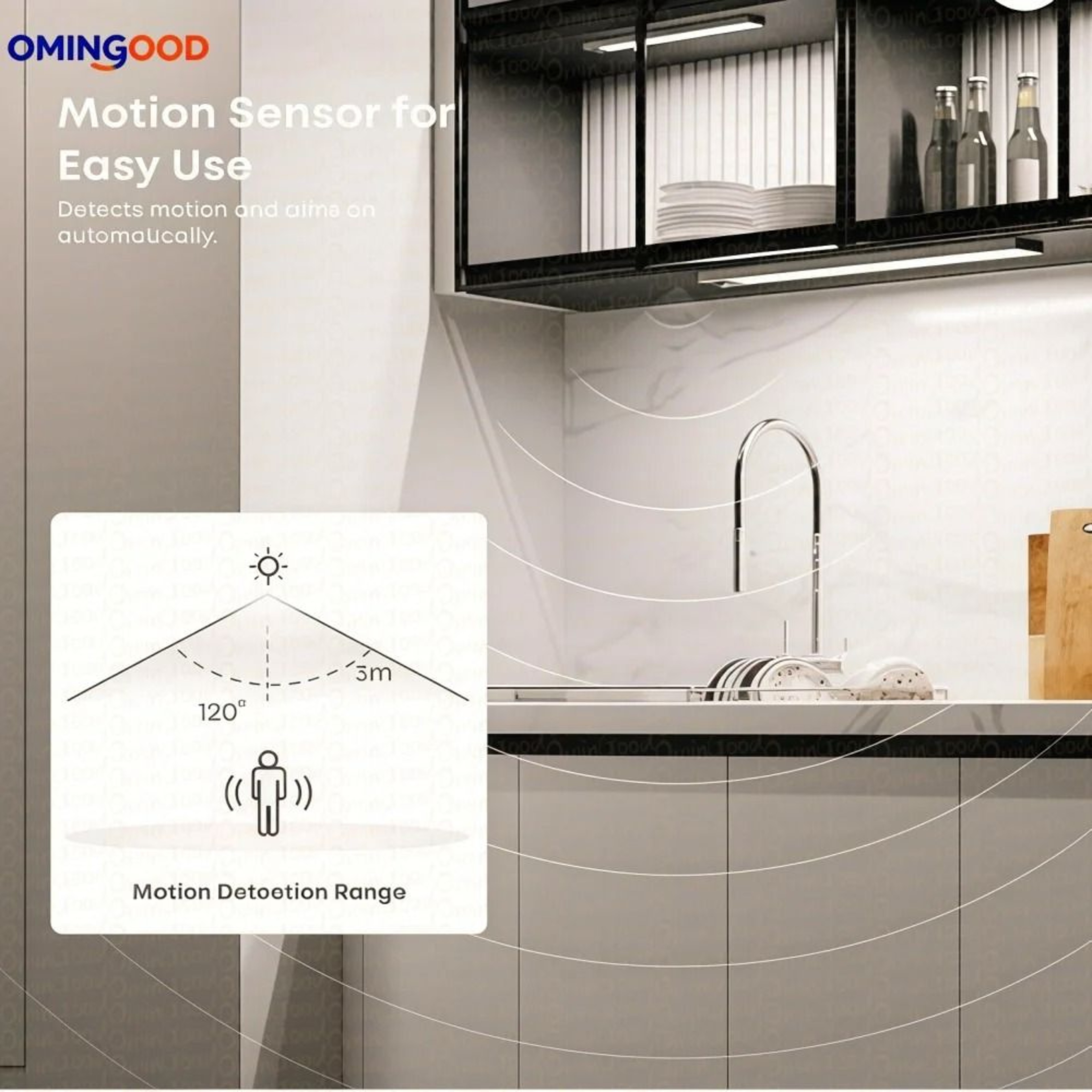 Motion Sensor Wireless LED Strip Light USB Rechargeable Long Bar Lamp For Cabinet  Stairs 2