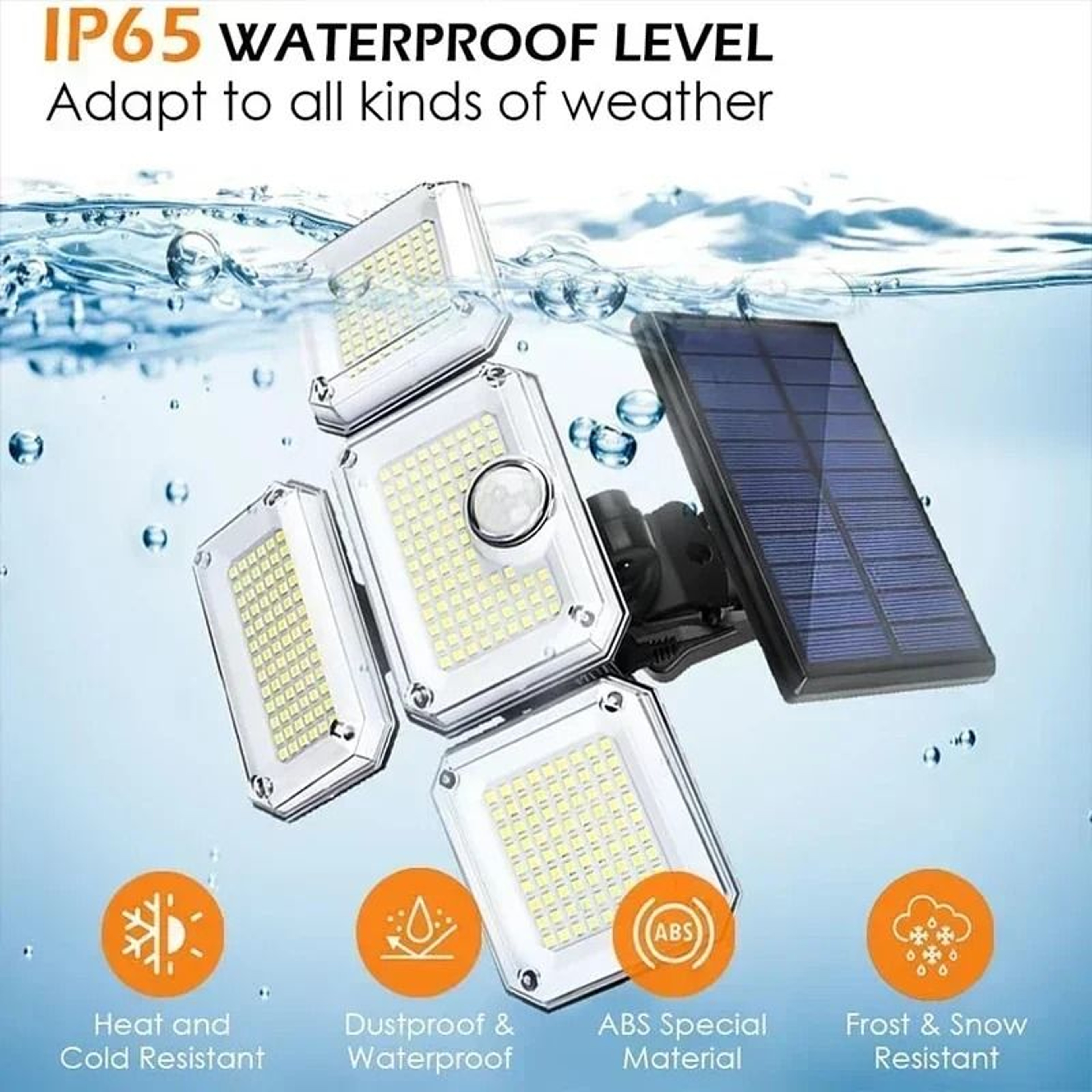 MultiHead Outdoor Solar Motion Sensor Security Wall Lamp IP65 Waterproof 6