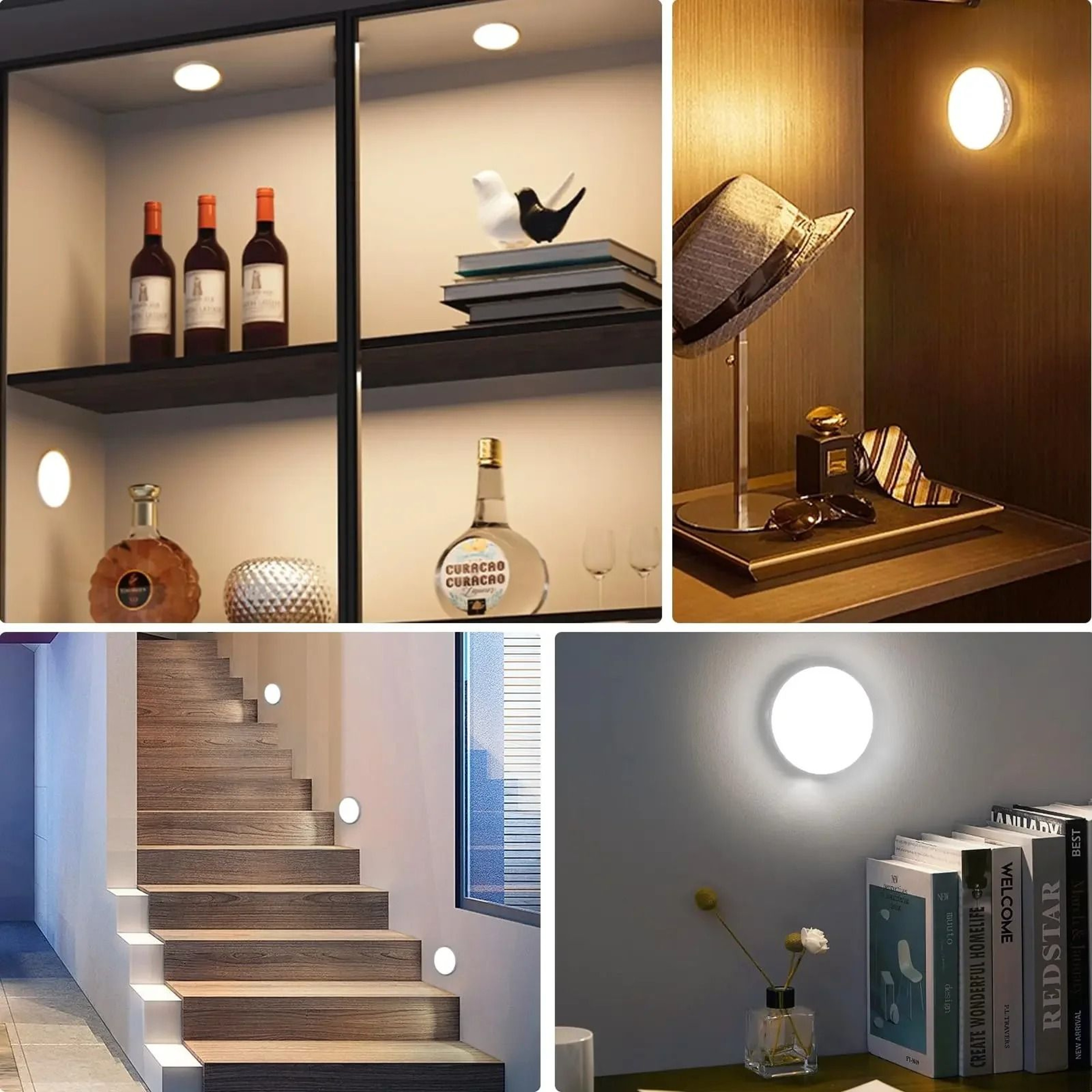 USB Rechargeable Warm White Motion Sensor LED Cabinet  Closet Light 4