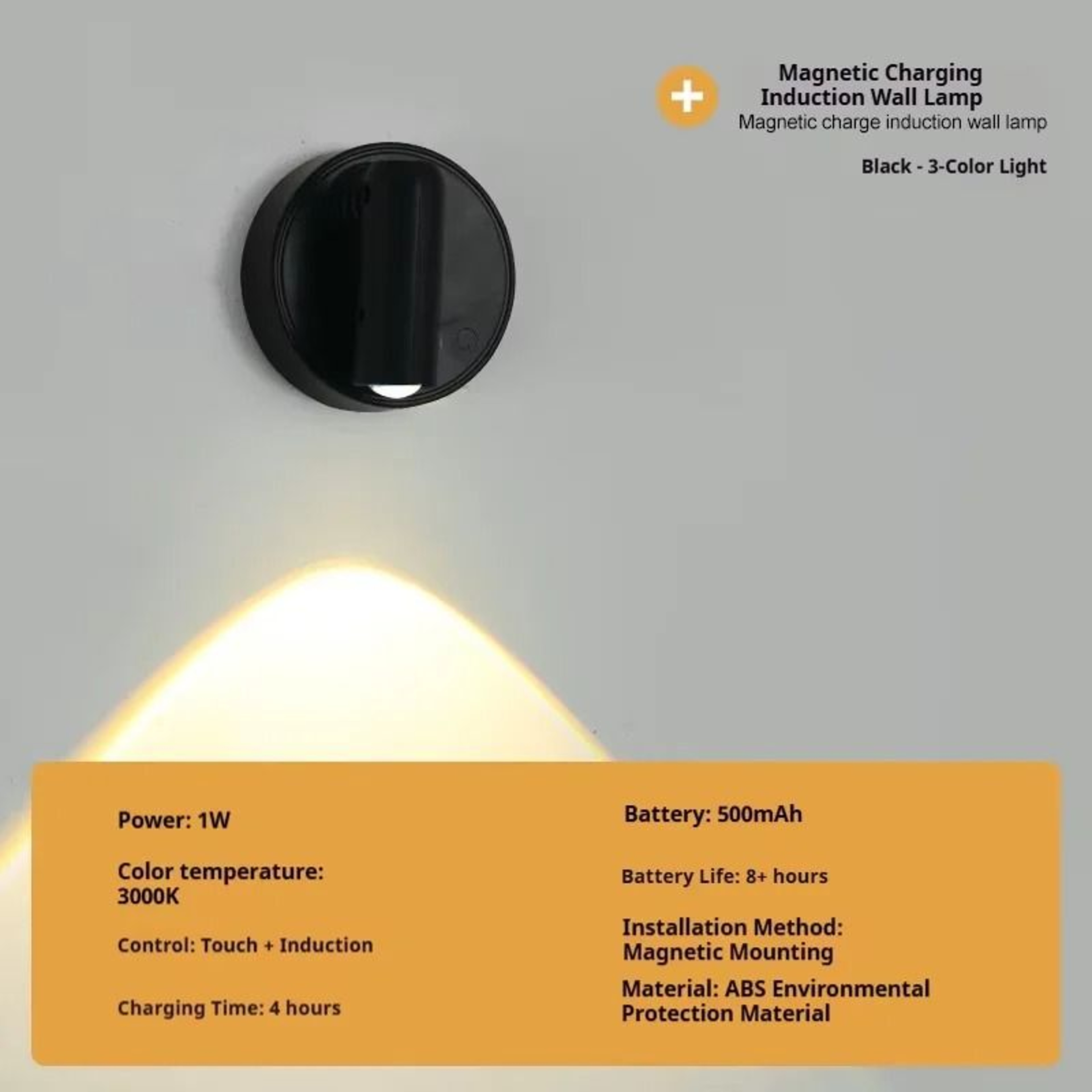Rechargeable LED Motion Sensor Spotlight With Remote  Cordless Wall Mount 6