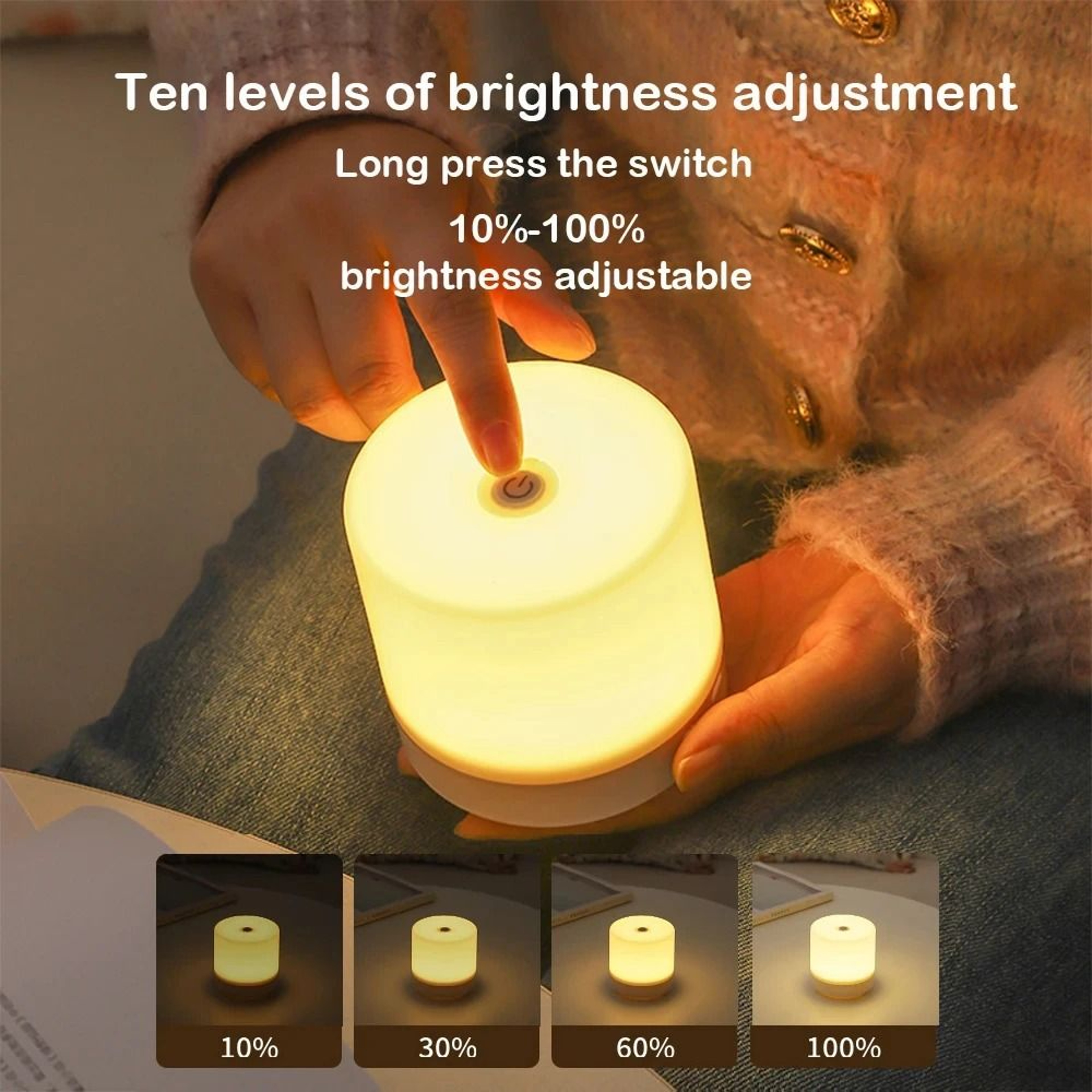 Touch Control Dimmable USB LED Bedside Table Lamp  Kids Night Light 2