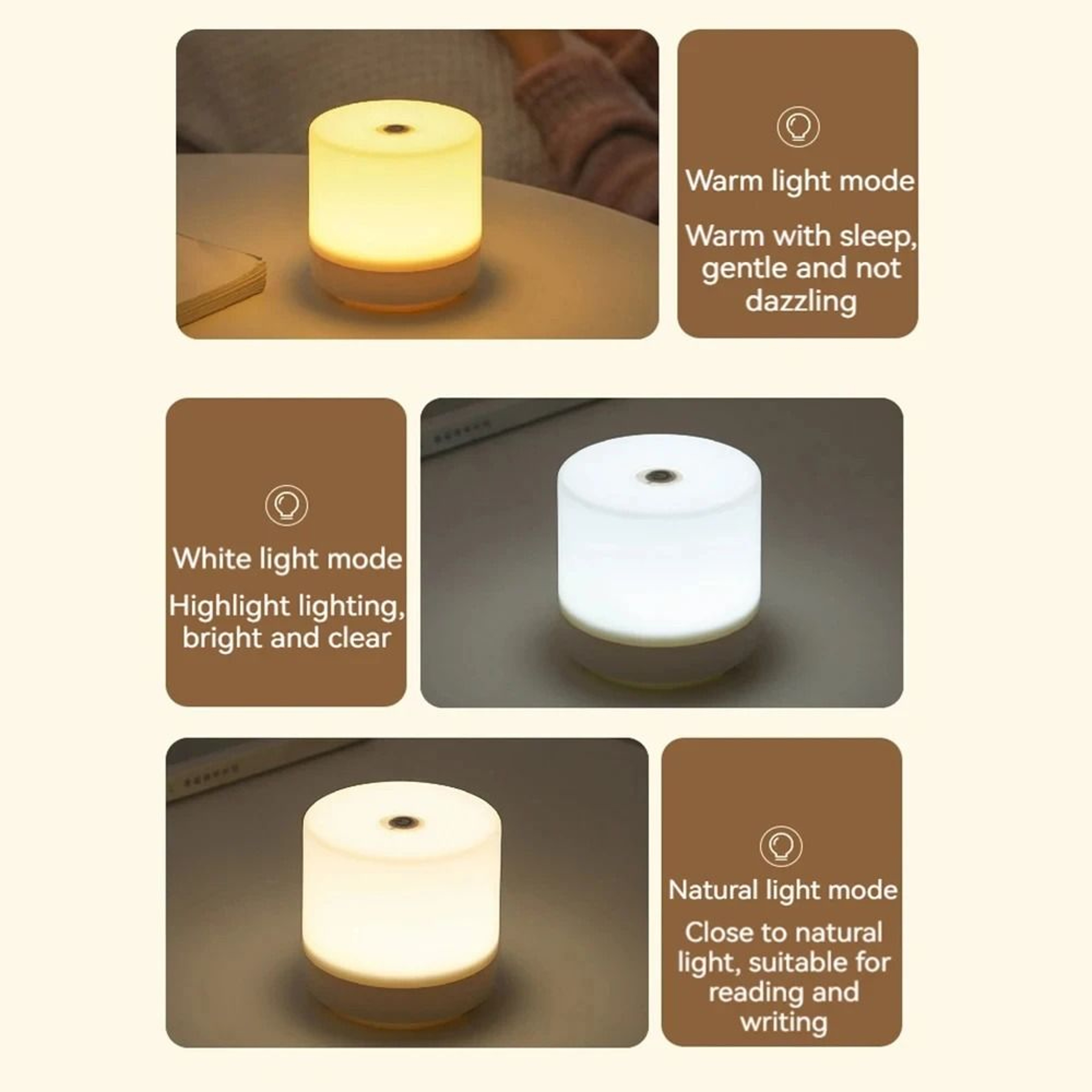 Touch Control Dimmable USB LED Bedside Table Lamp  Kids Night Light 4
