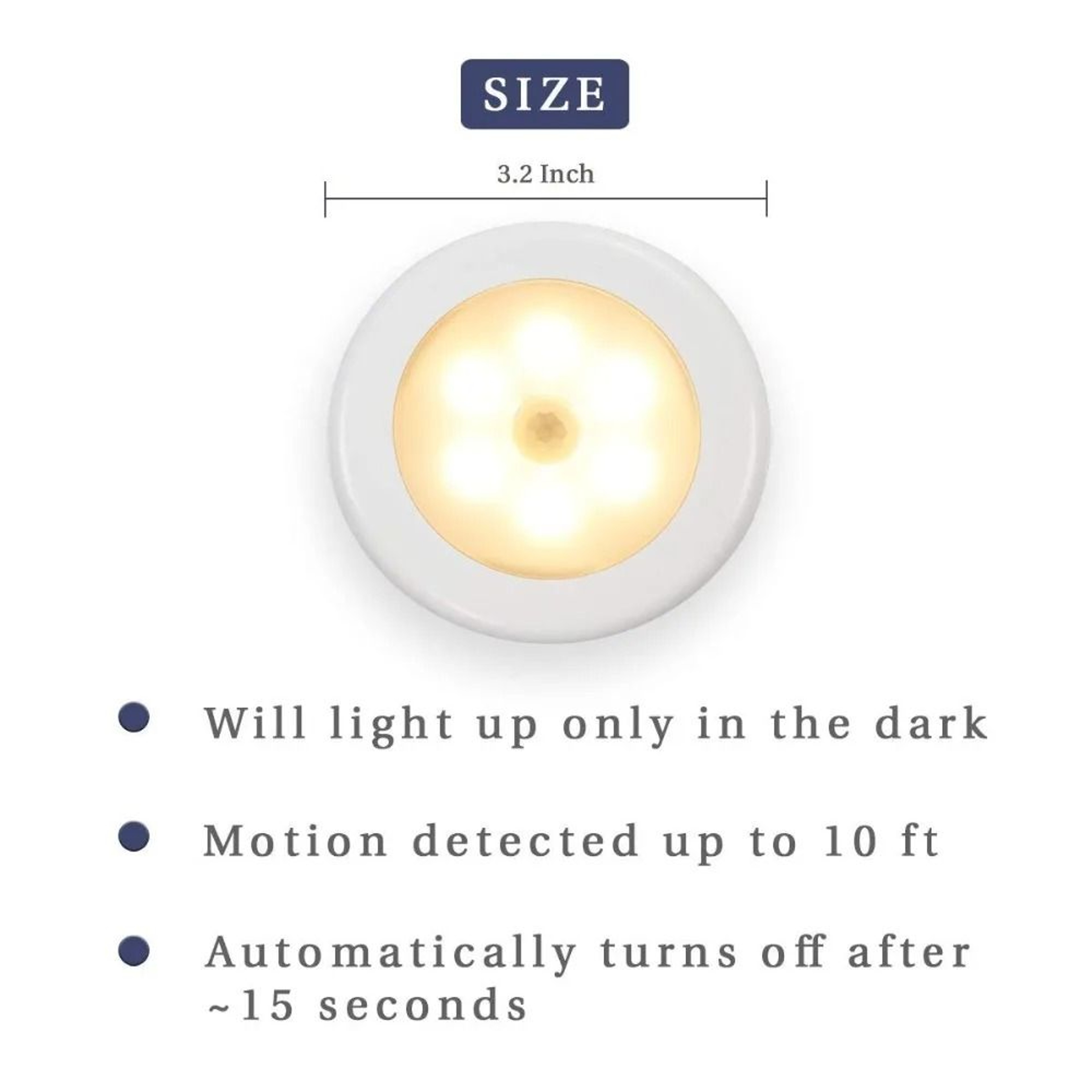Wireless PIR Motion Sensor 6LED Night Light Auto OnOff Battery Lamp 1