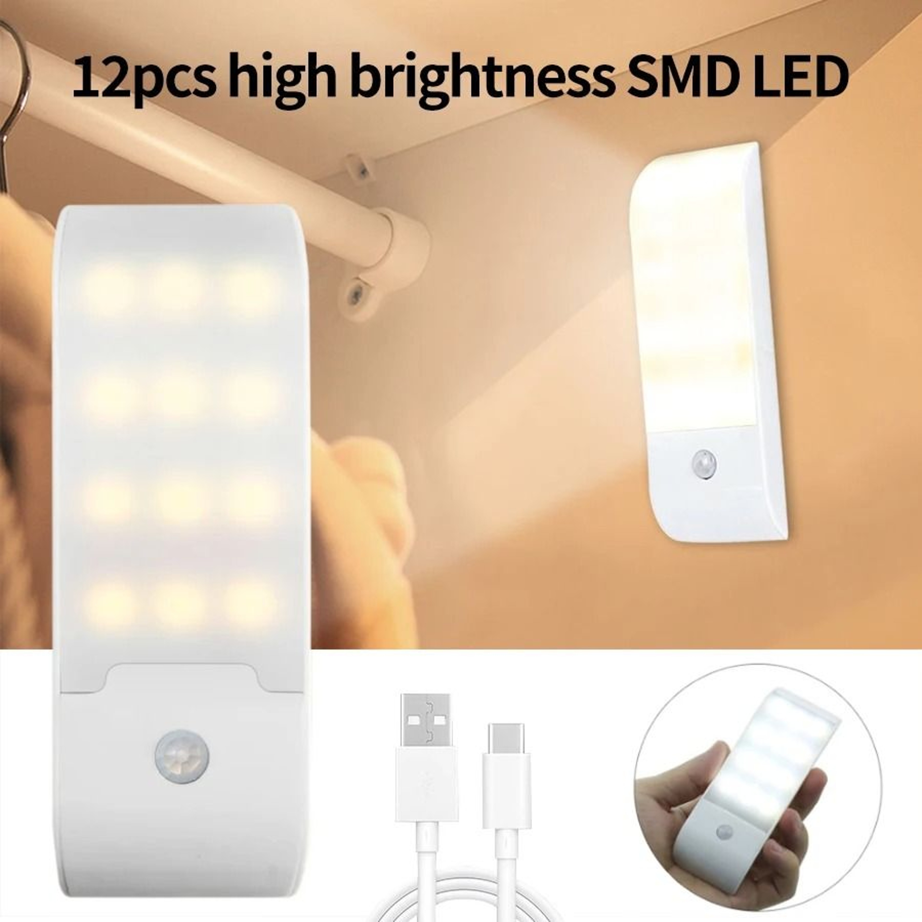 Wireless Magnetic LED Motion Sensor Cabinet  Closet Night Light 0