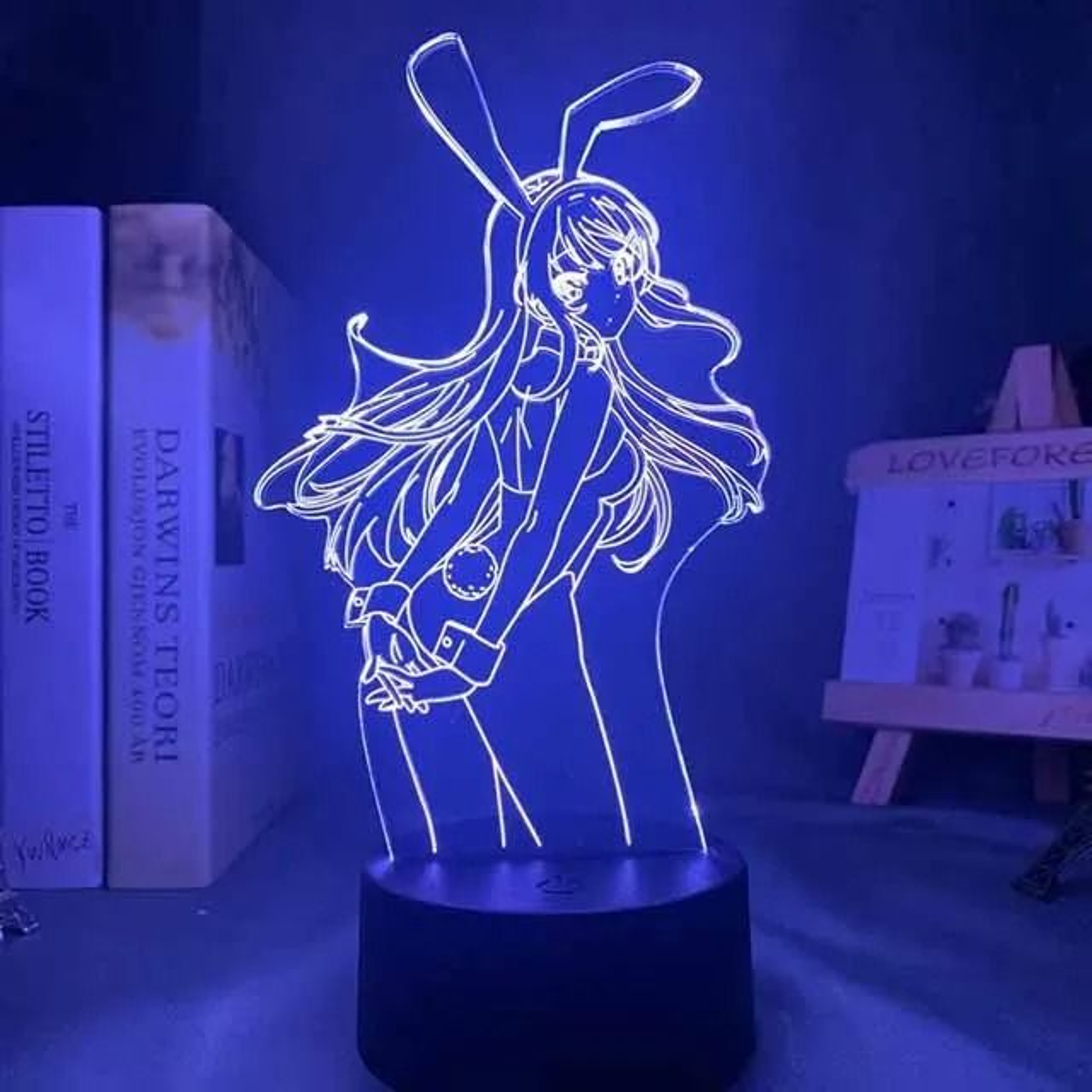 3D Optical Illusion LED Anime Lamp Mai Sakurajima MultiColor Changeable Night Light 8