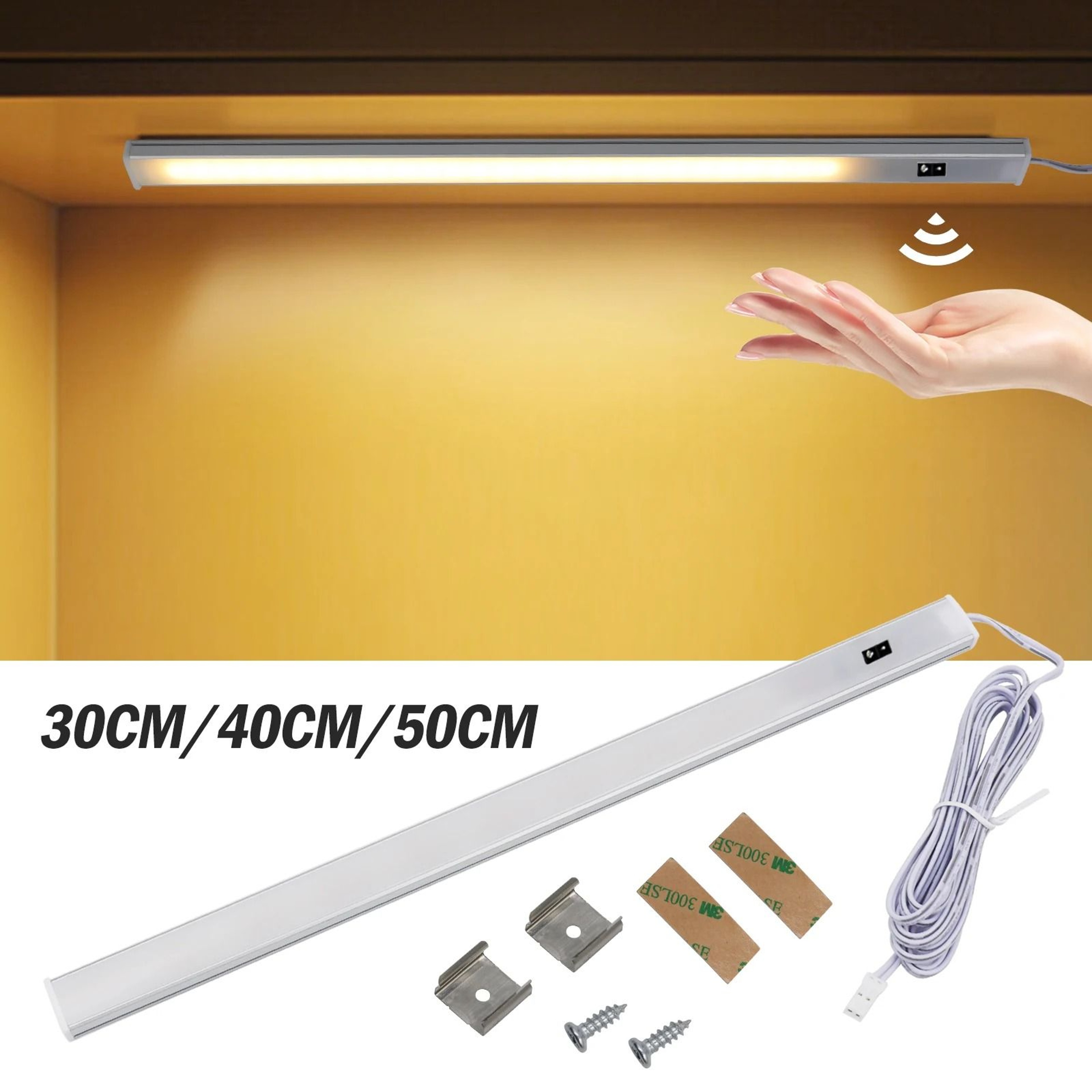 DC12V LED UnderCabinet Light Bar HandSweep  Motion Touch Dimmer Kitchen Lamp 1