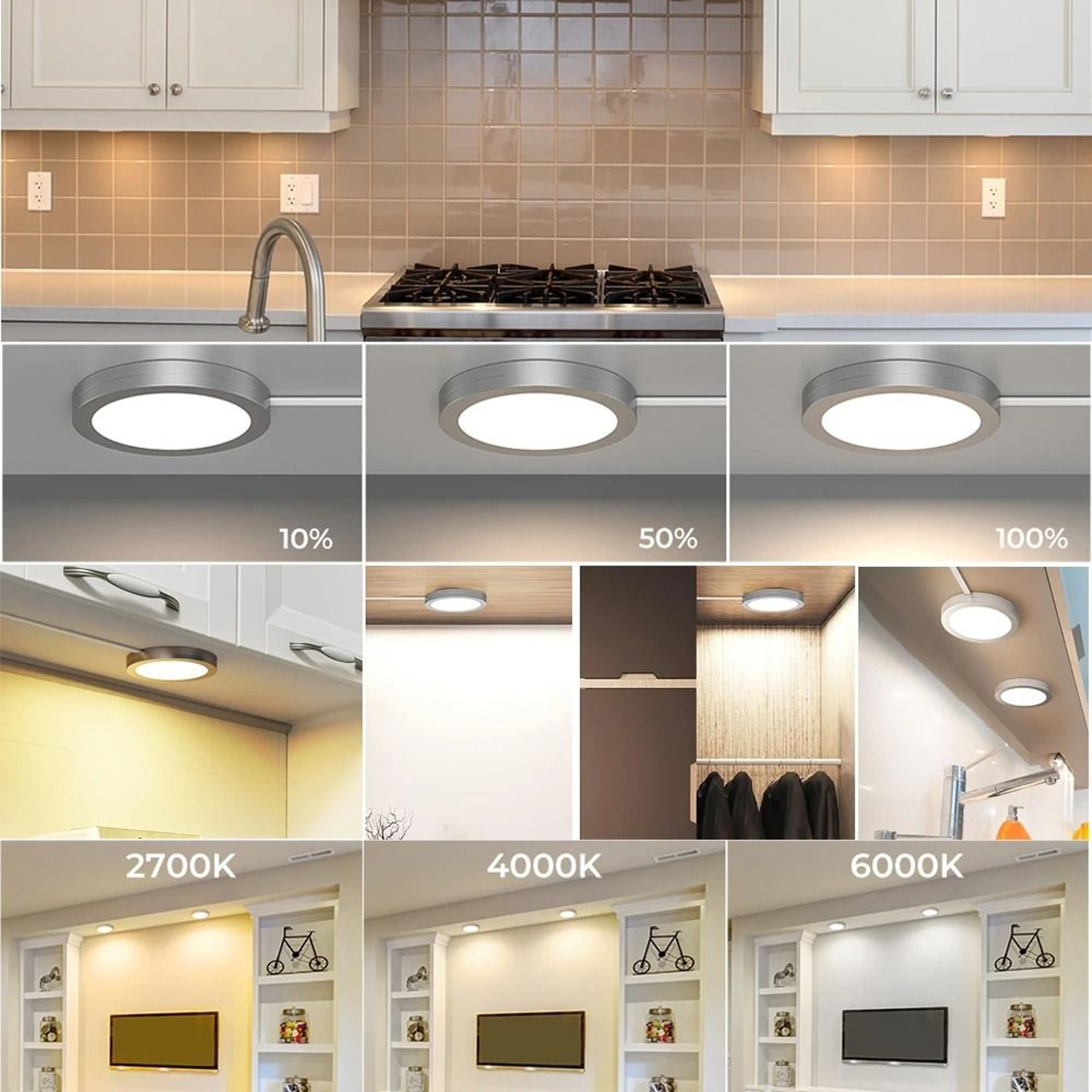 USB Round 3DPrinted House LED Cabinet  Wardrobe Light Dimmable CCT Bedroom Lamp 1